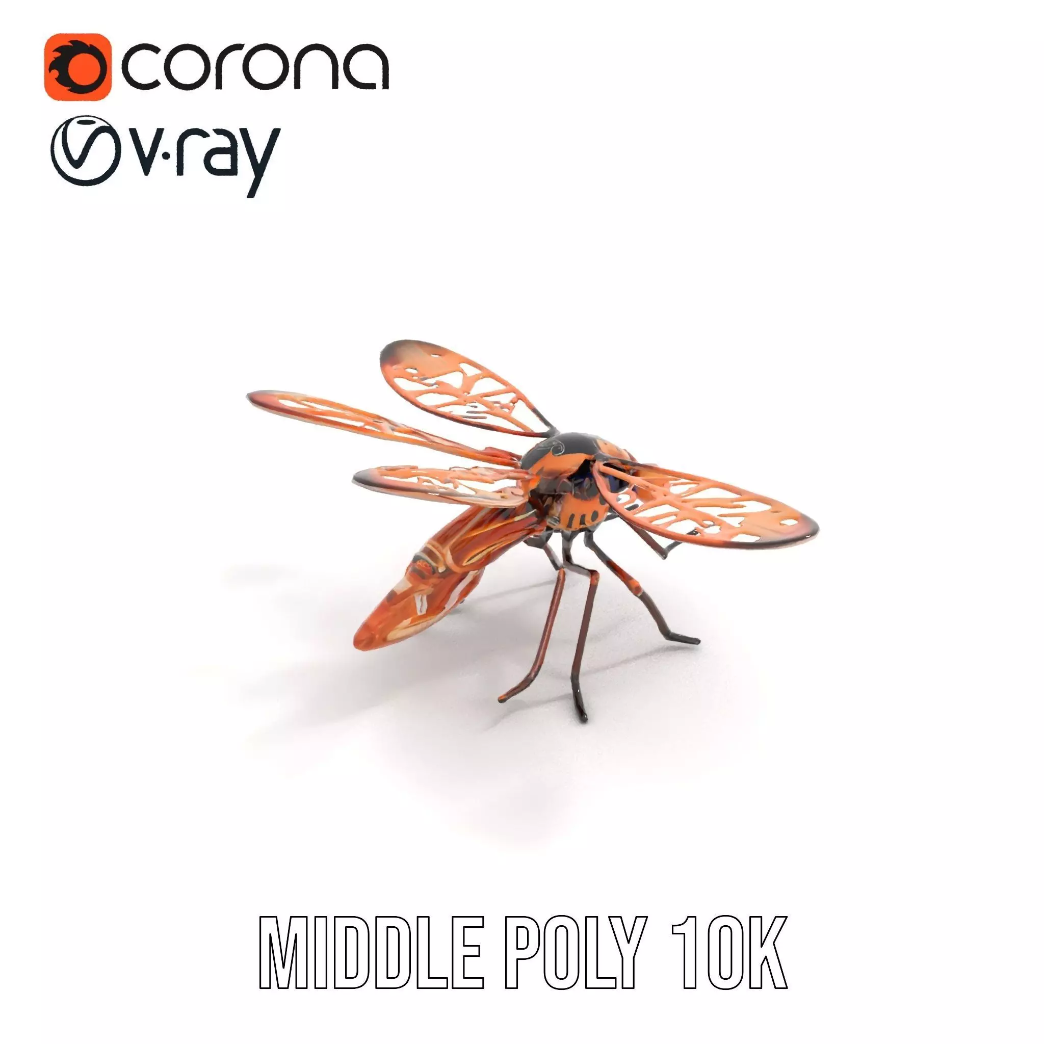 Copper Mechanical Insect model pack Low-poly 3D model_5