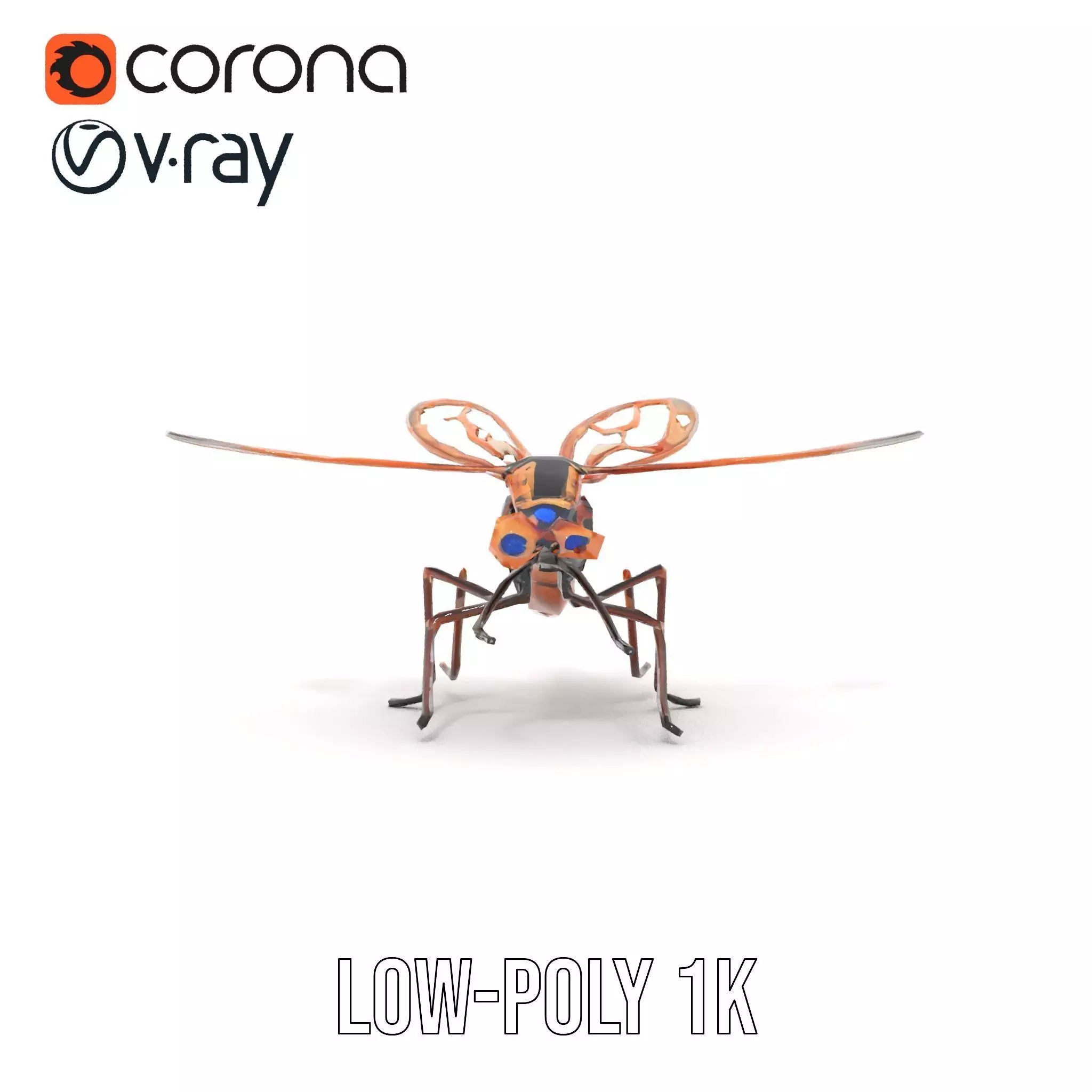 Copper Mechanical Insect model pack Low-poly 3D model_10