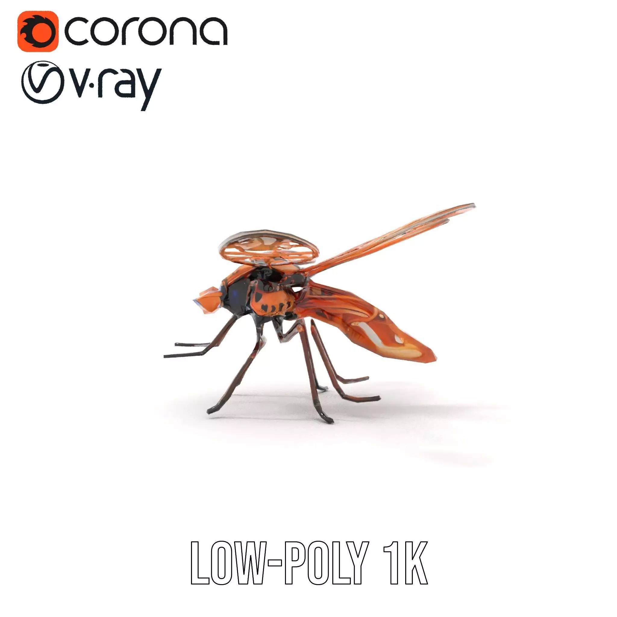 Copper Mechanical Insect model pack Low-poly 3D model_7