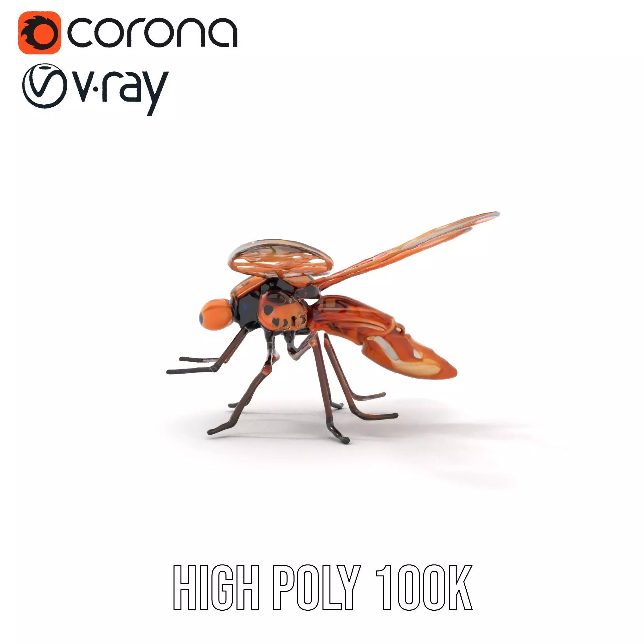 Copper Mechanical Insect model pack Low-poly 3D model_17