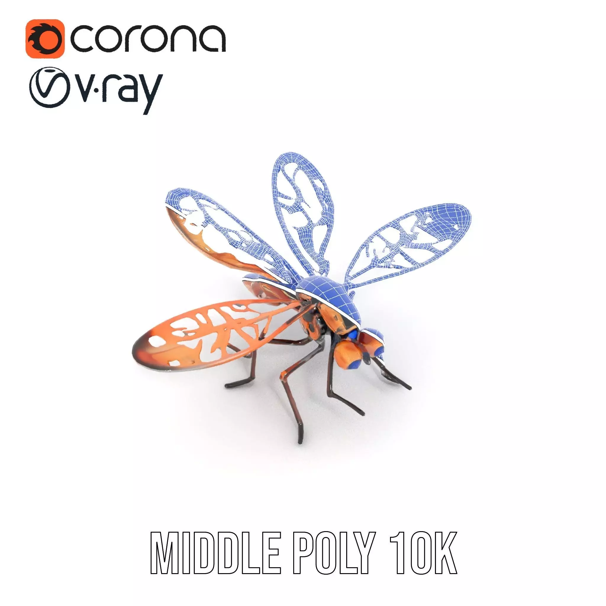 Copper Mechanical Insect model pack Low-poly 3D model_26