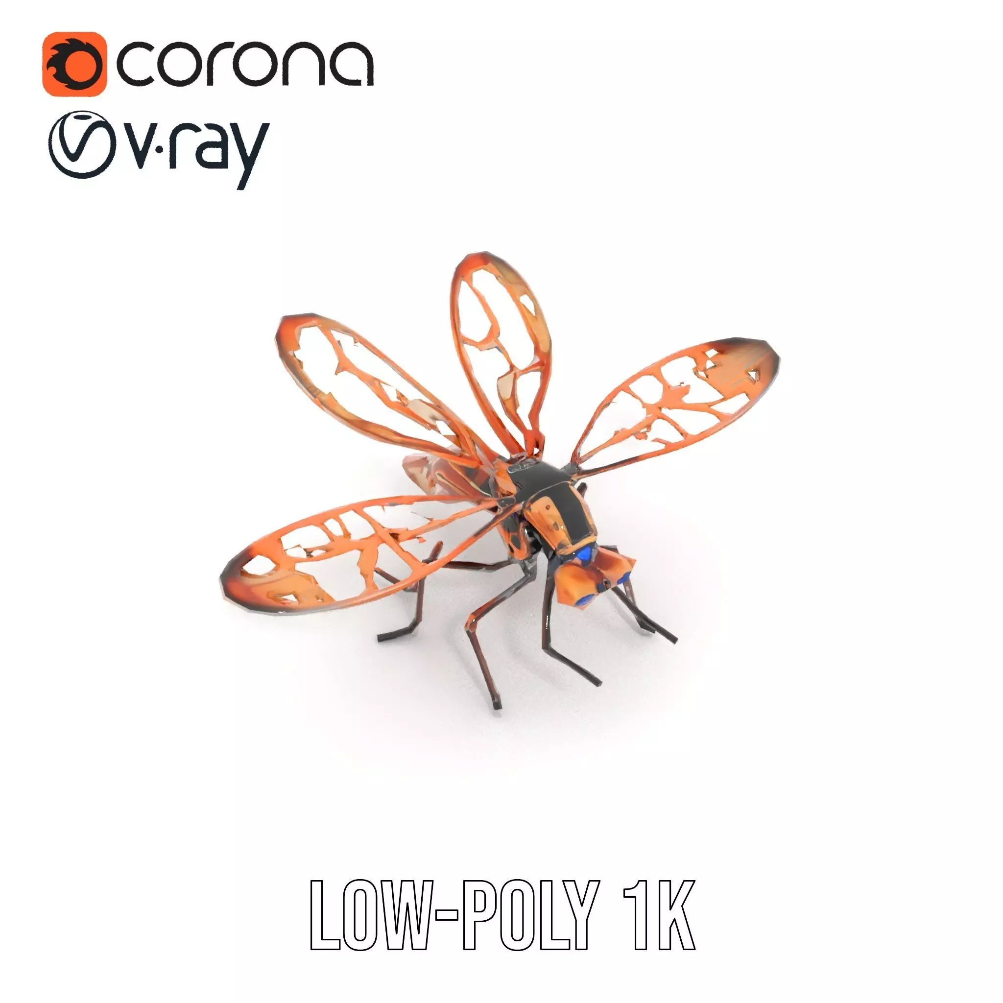 Copper Mechanical Insect model pack Low-poly 3D model_16