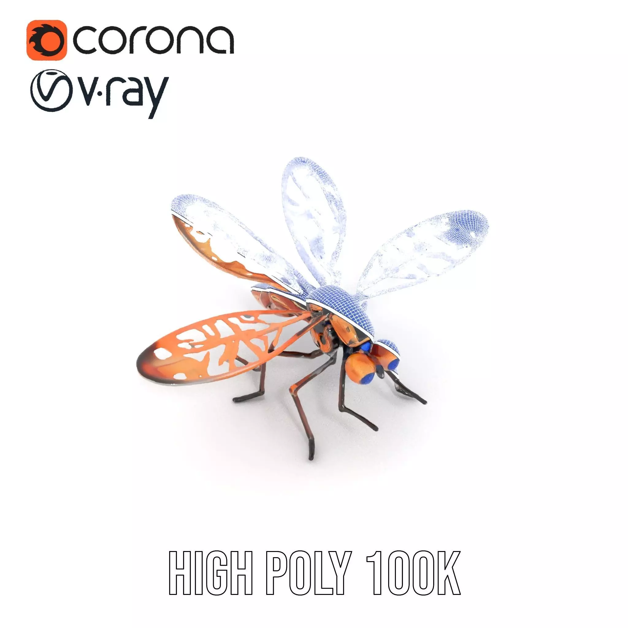 Copper Mechanical Insect model pack Low-poly 3D model_28