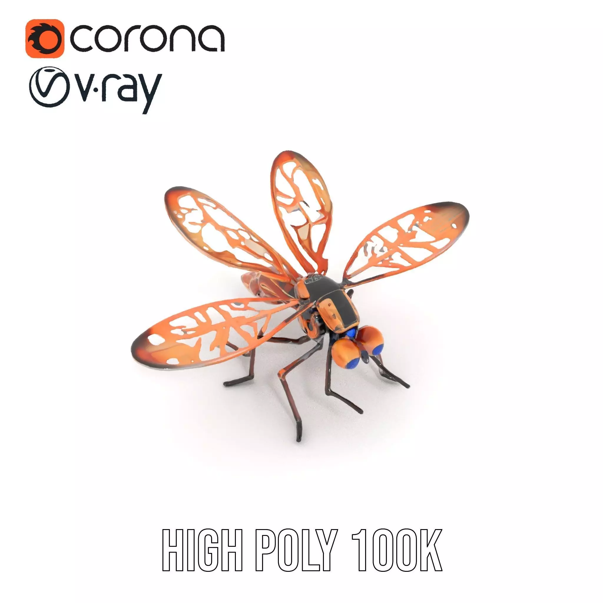 Copper Mechanical Insect model pack Low-poly 3D model_20