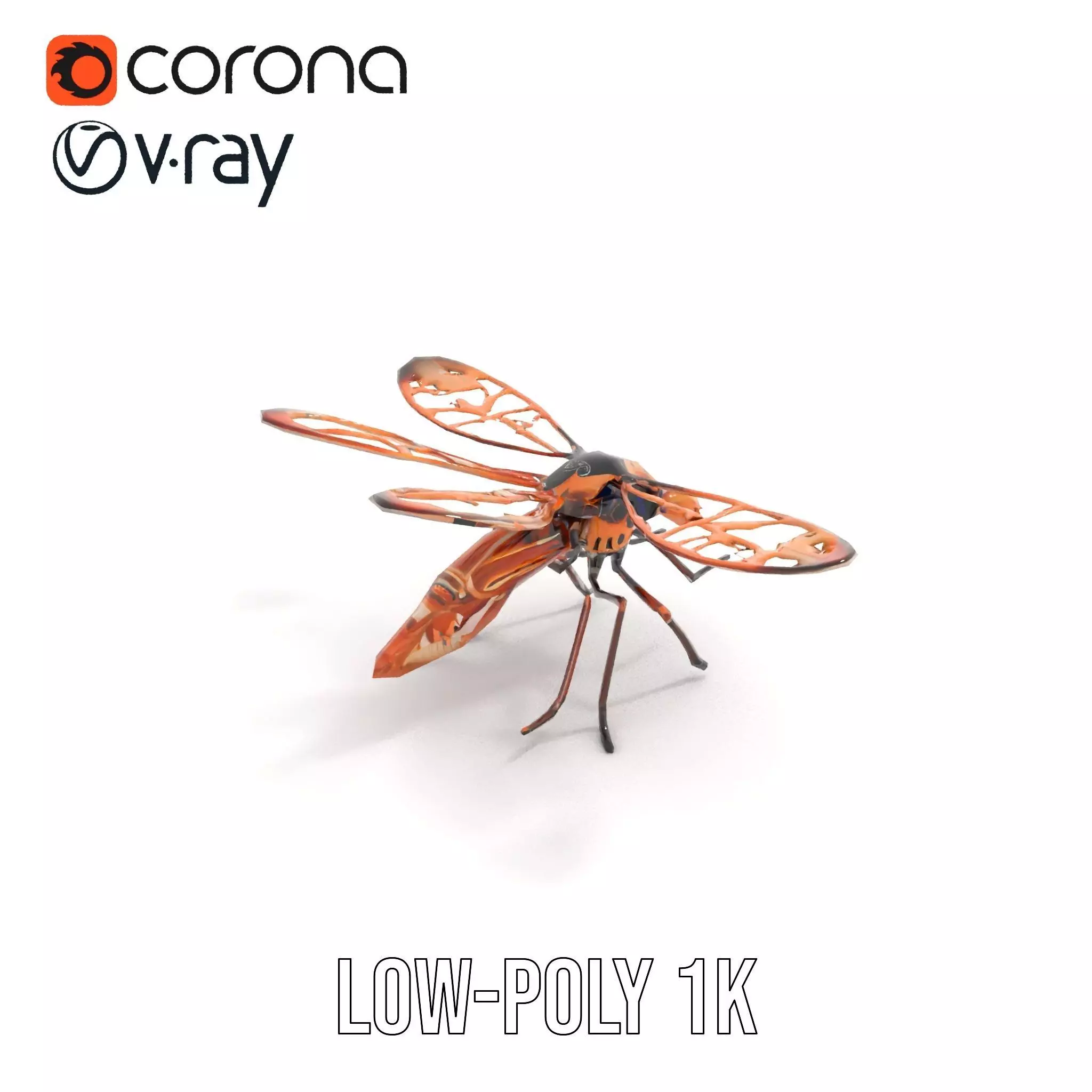 Copper Mechanical Insect model pack Low-poly 3D model_13