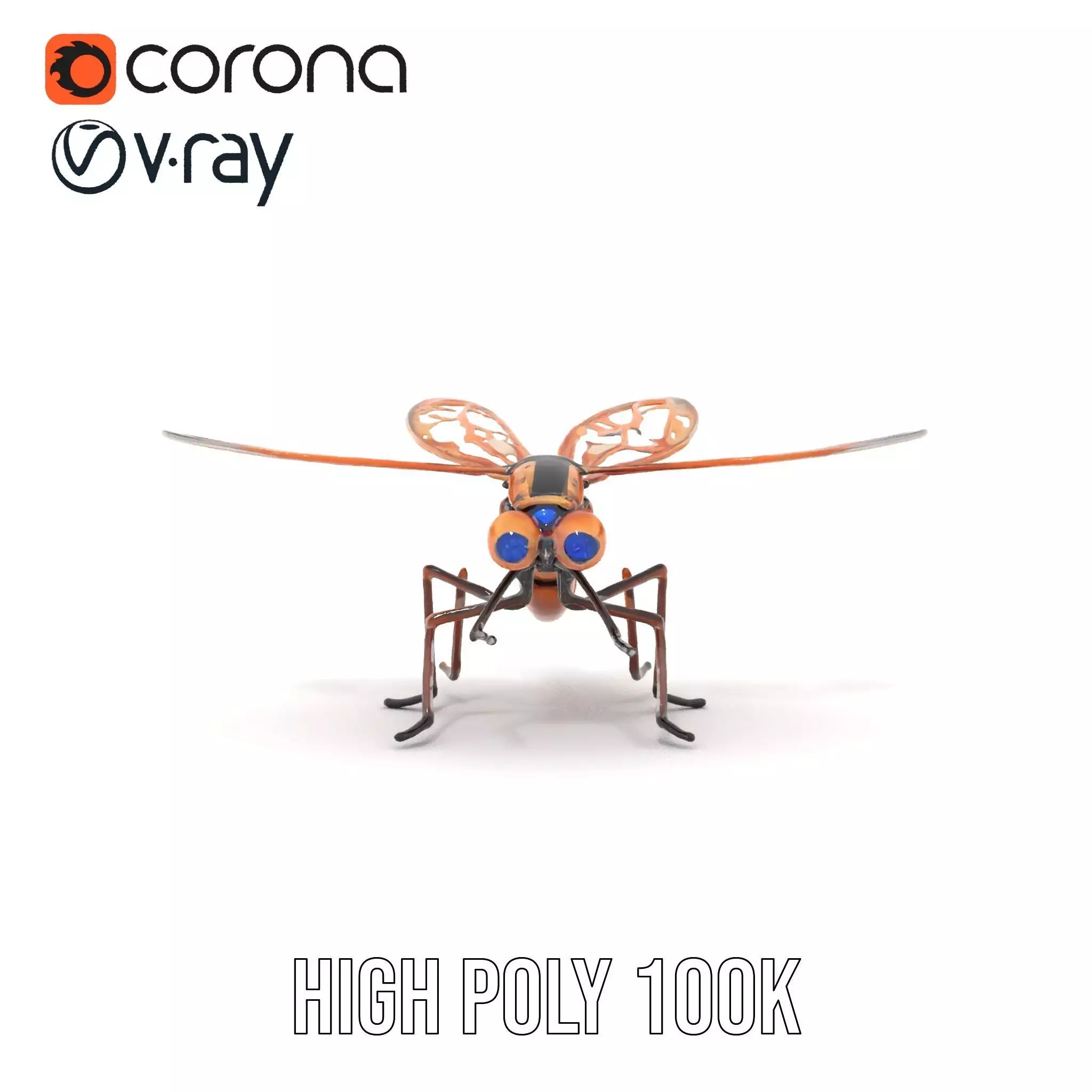 Copper Mechanical Insect model pack Low-poly 3D model_14