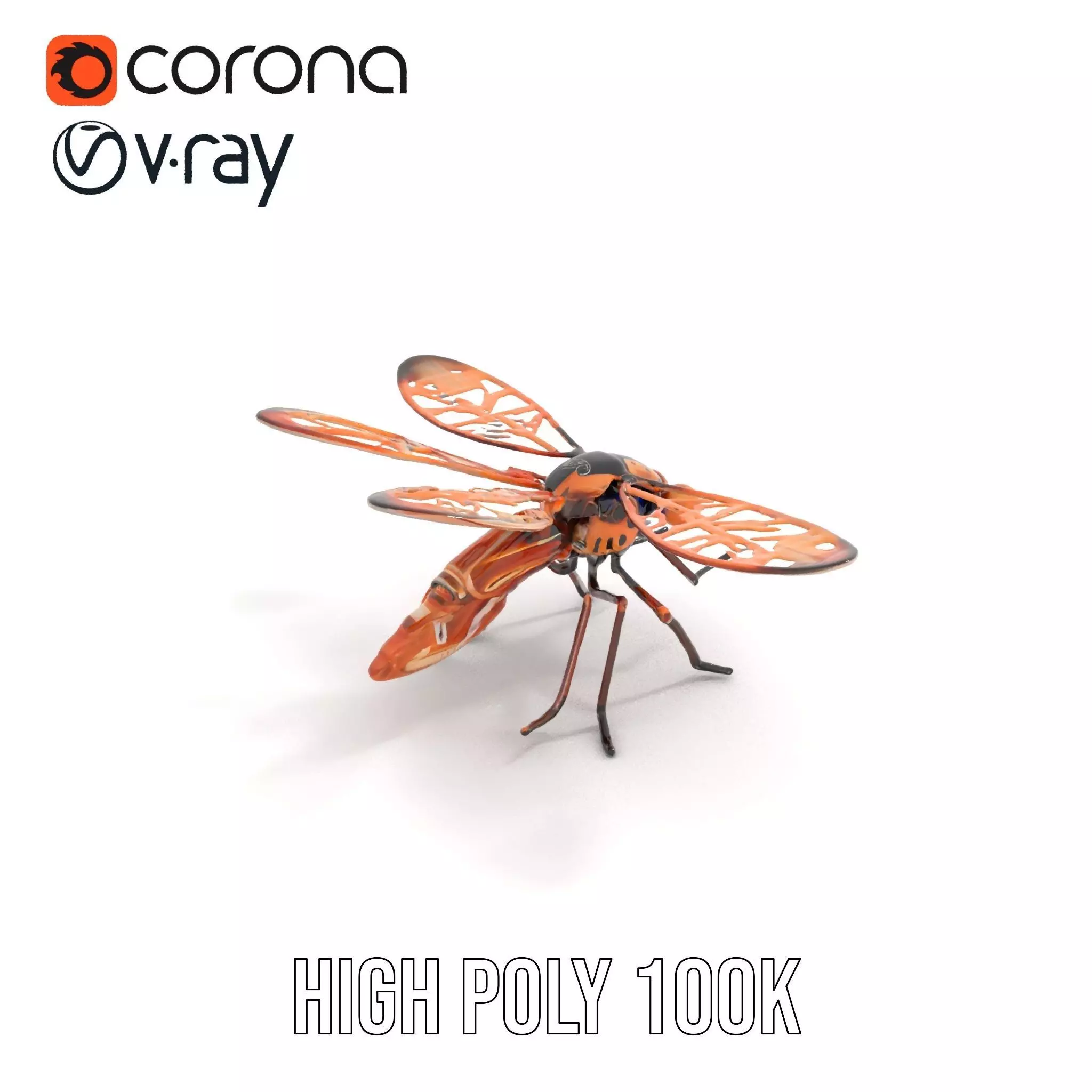 Copper Mechanical Insect model pack Low-poly 3D model_11