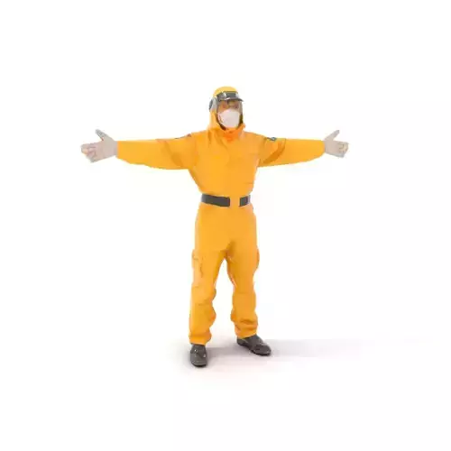 Yellow Hazmat Suit model pack Low-poly 3D model