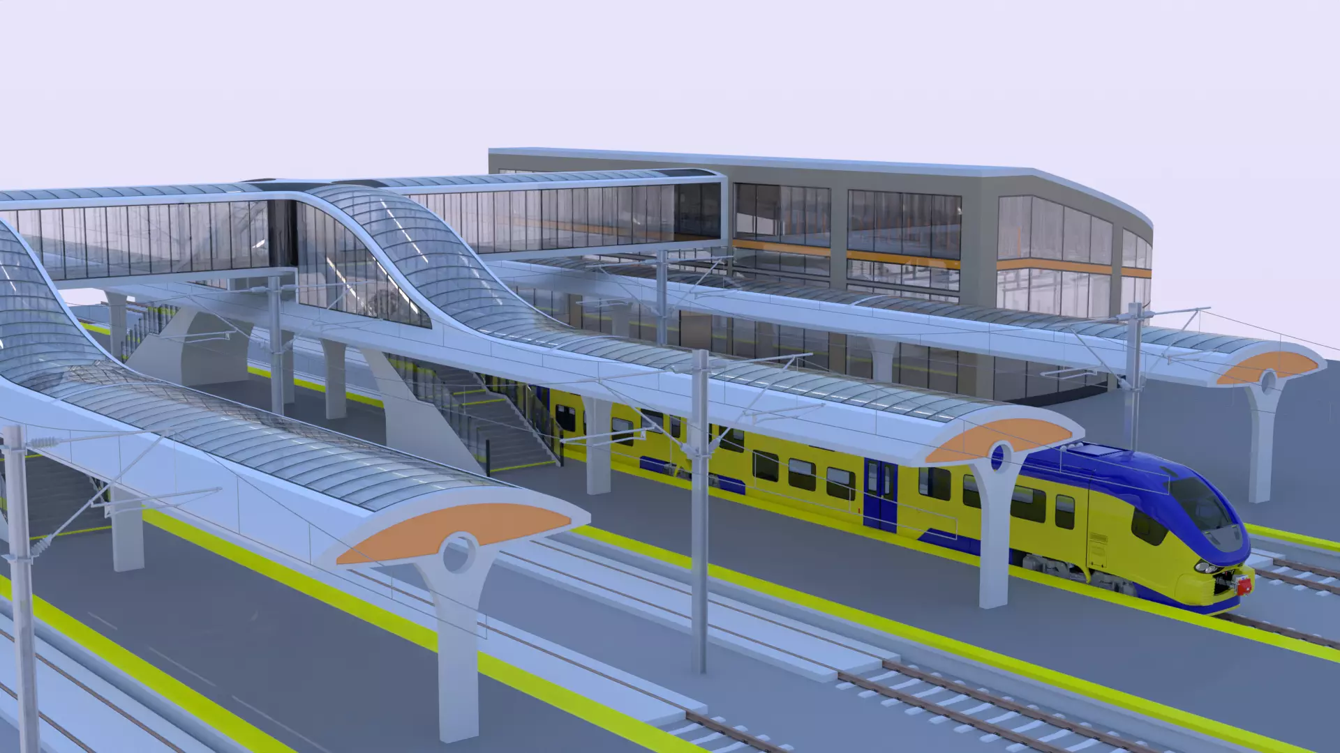 Station with Pesa Link II 3D model_7