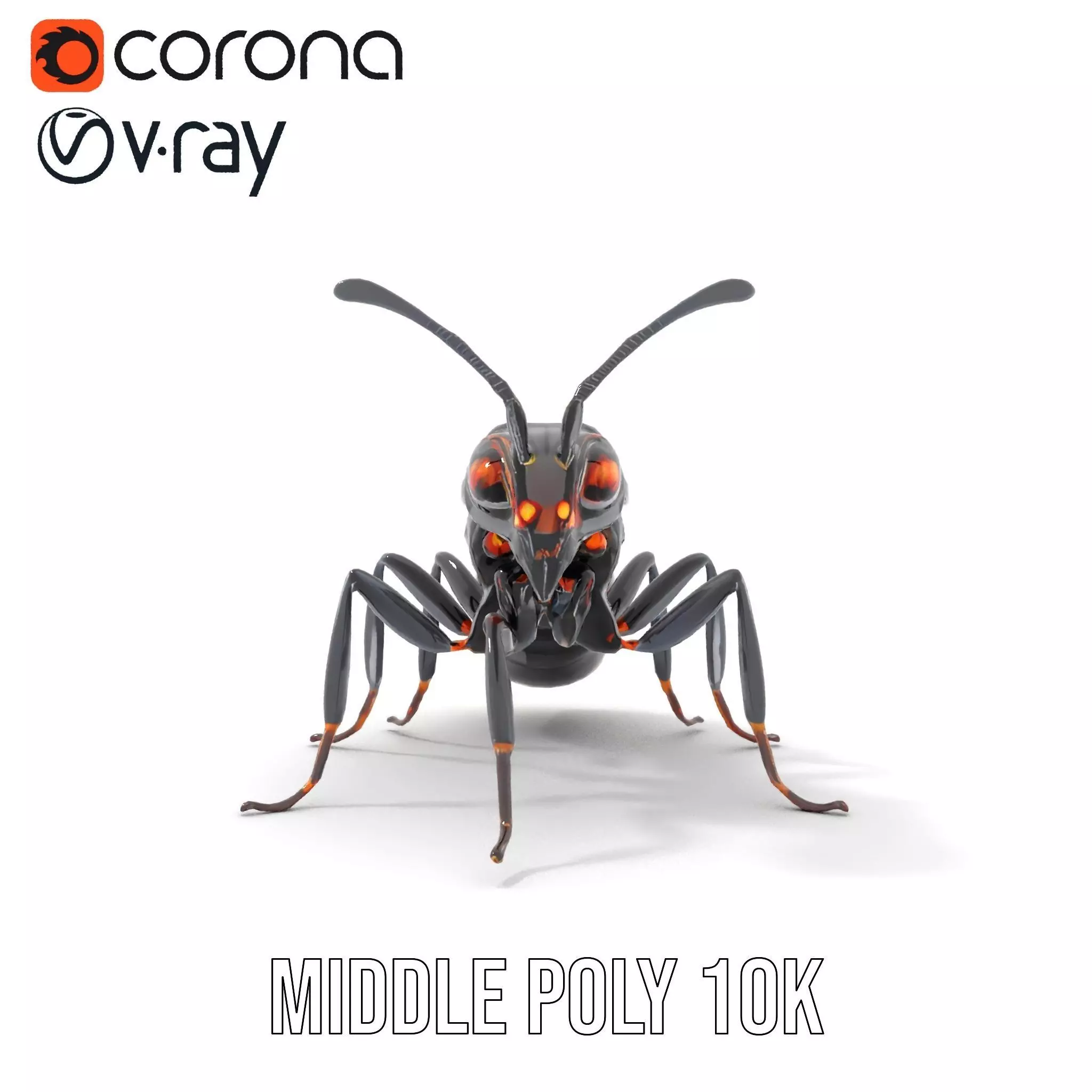 Futuristic Black Ant model pack Low-poly 3D model_24