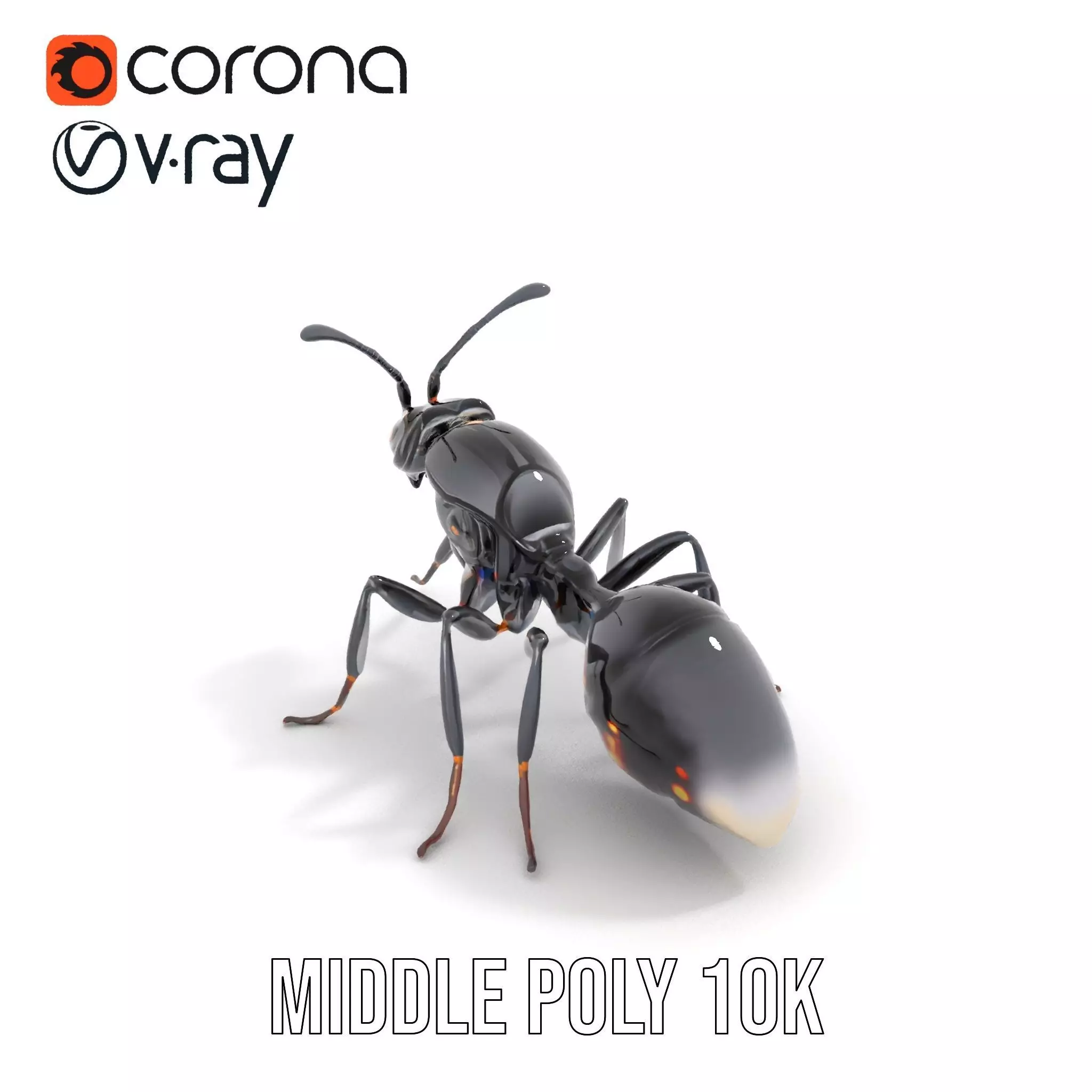 Futuristic Black Ant model pack Low-poly 3D model_5