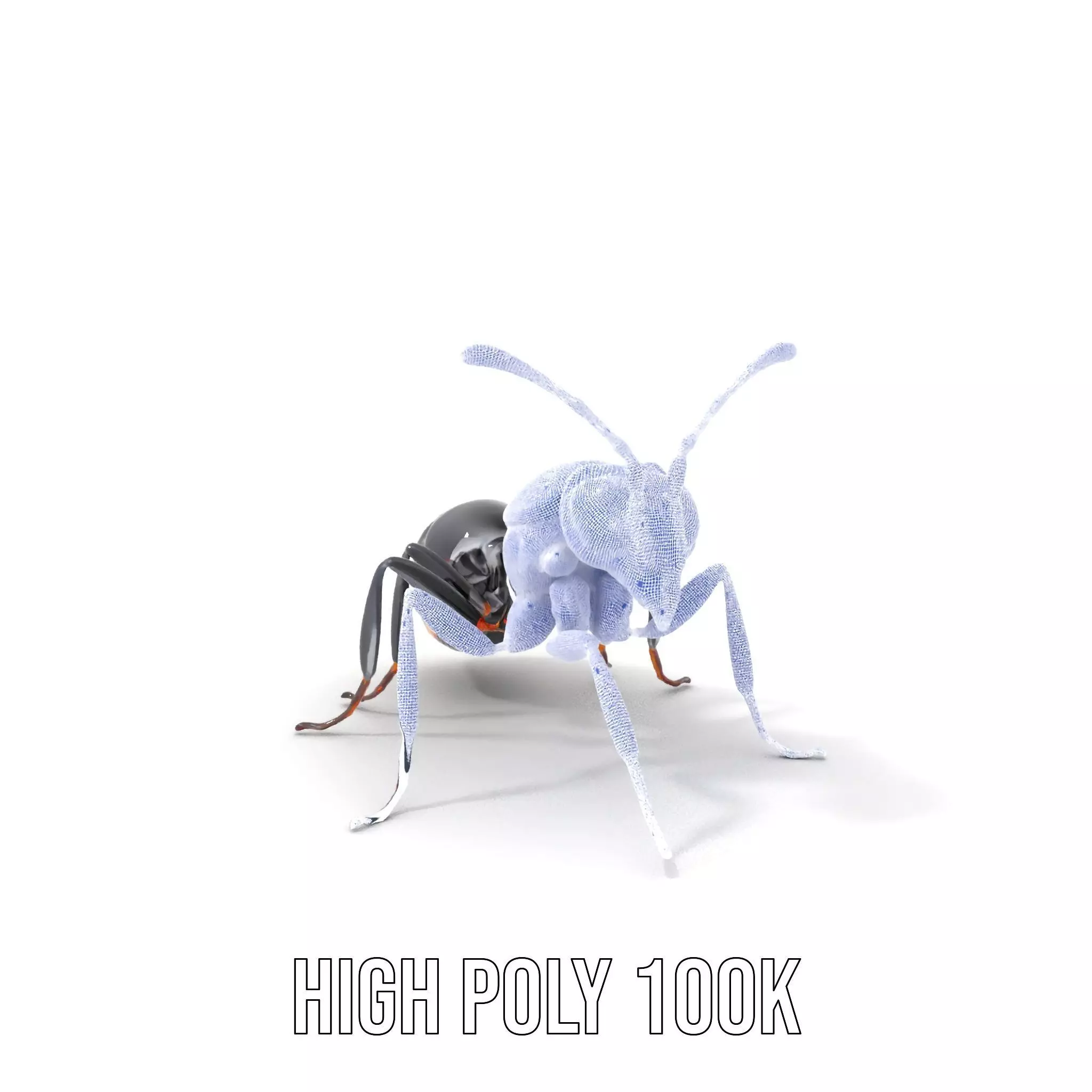 Futuristic Black Ant model pack Low-poly 3D model_4