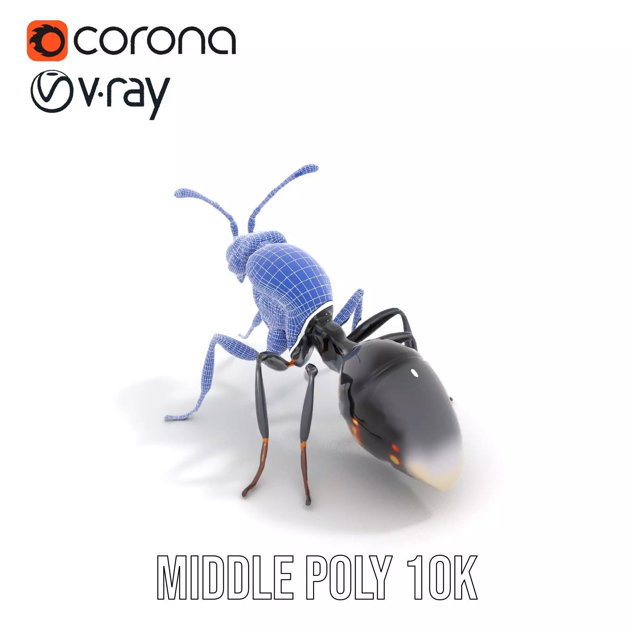 Futuristic Black Ant model pack Low-poly 3D model_11