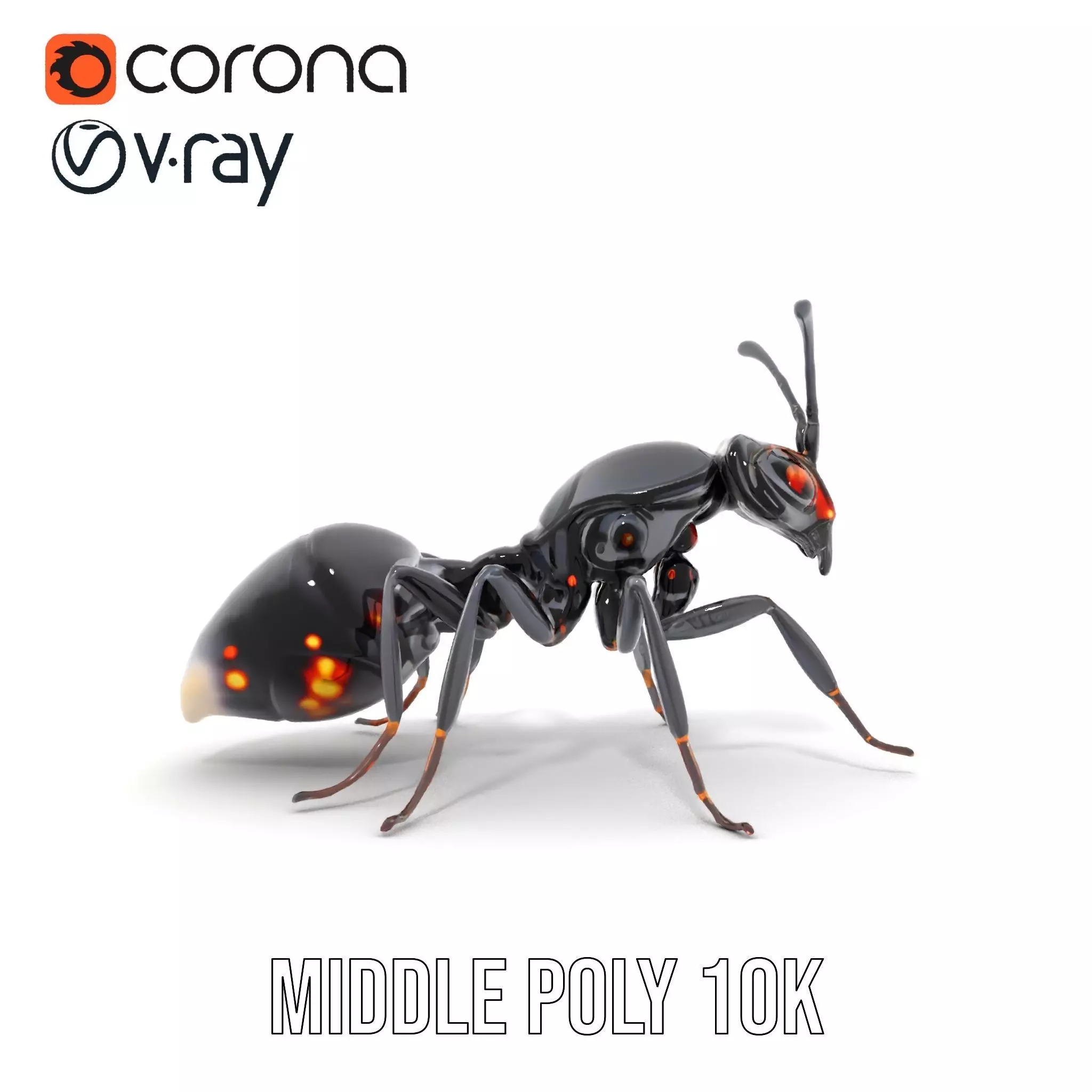 Futuristic Black Ant model pack Low-poly 3D model_16