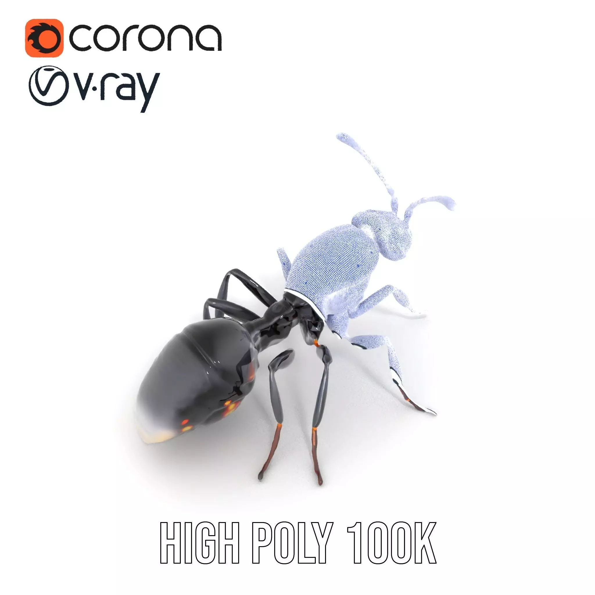 Futuristic Black Ant model pack Low-poly 3D model_33