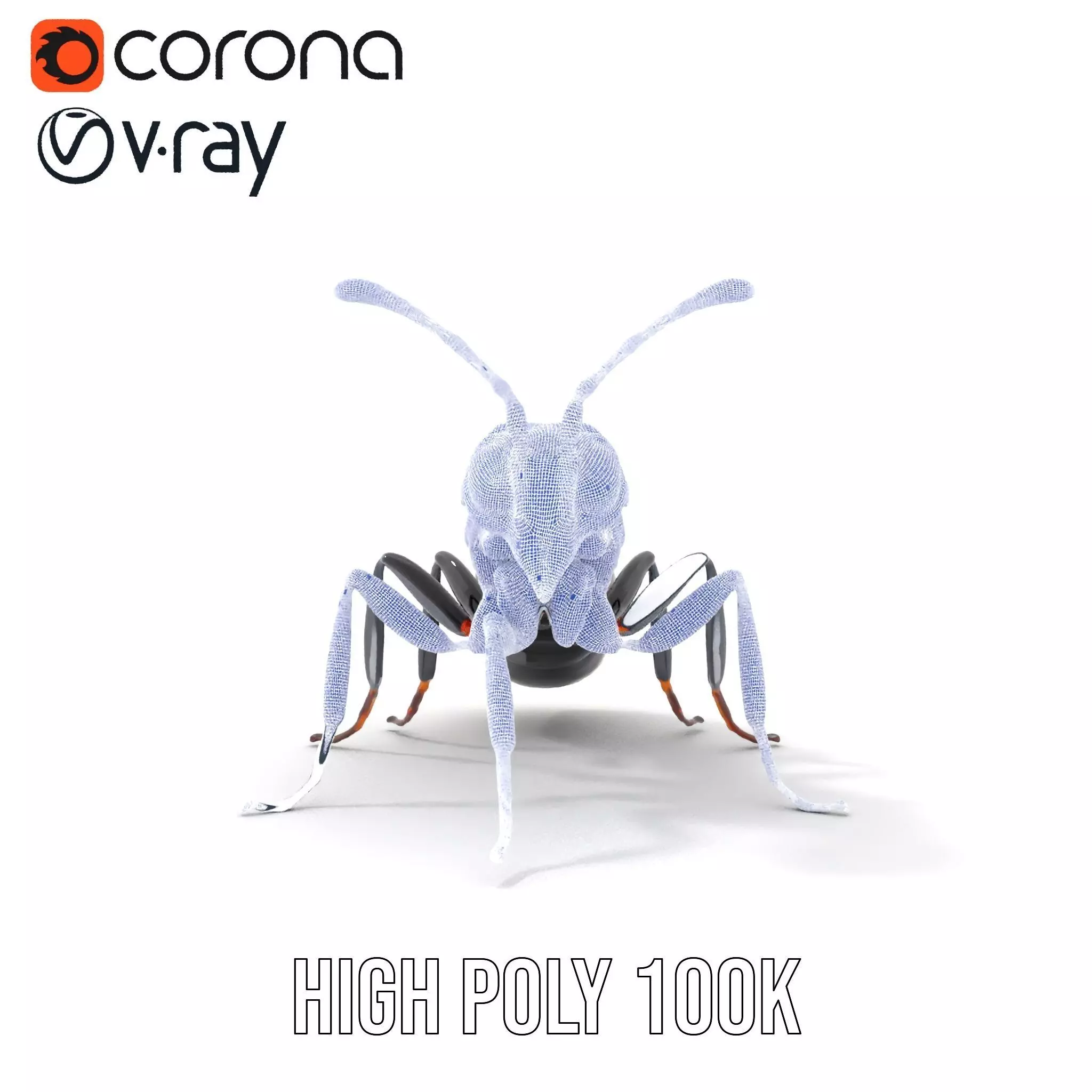 Futuristic Black Ant model pack Low-poly 3D model_34