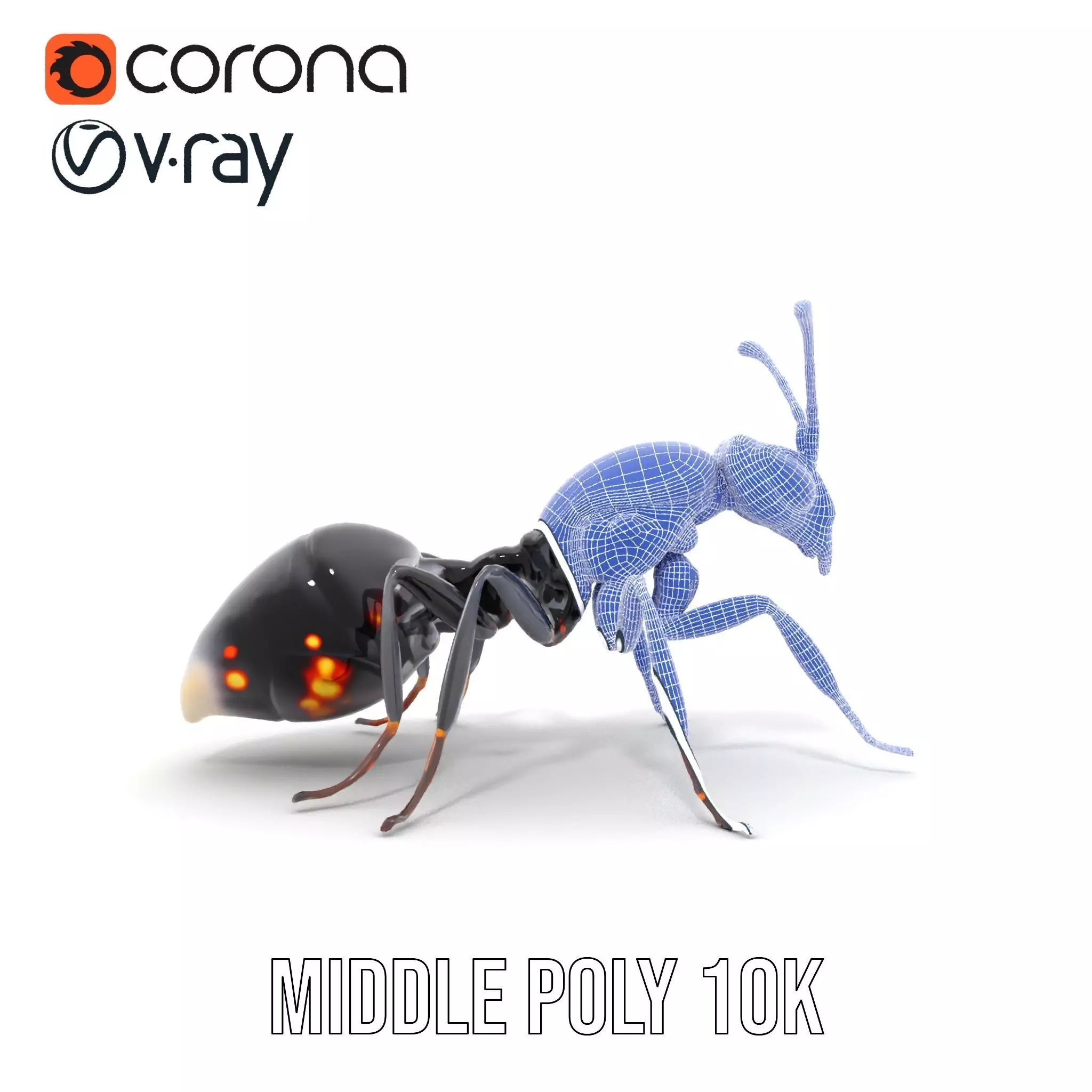 Futuristic Black Ant model pack Low-poly 3D model_30