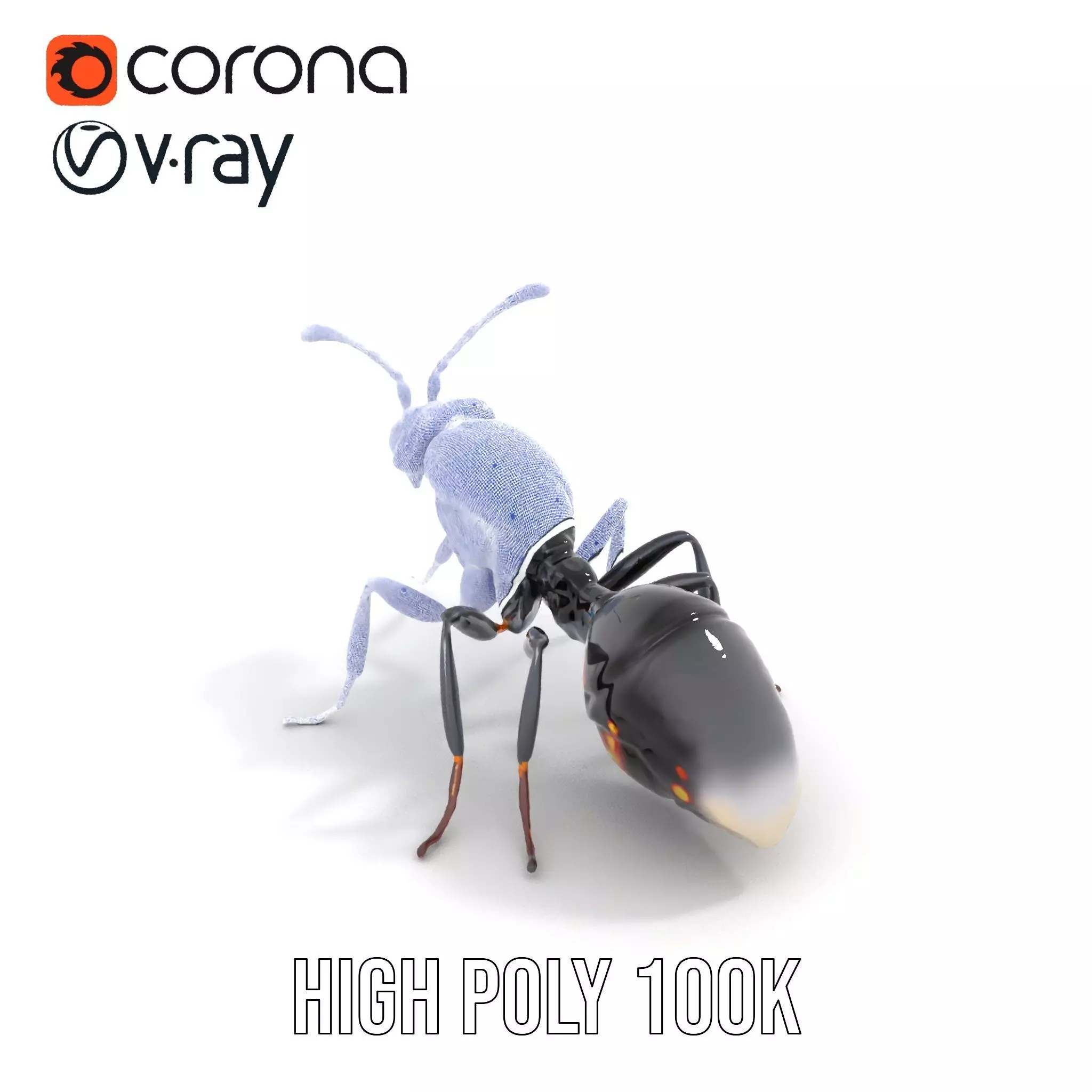 Futuristic Black Ant model pack Low-poly 3D model_26