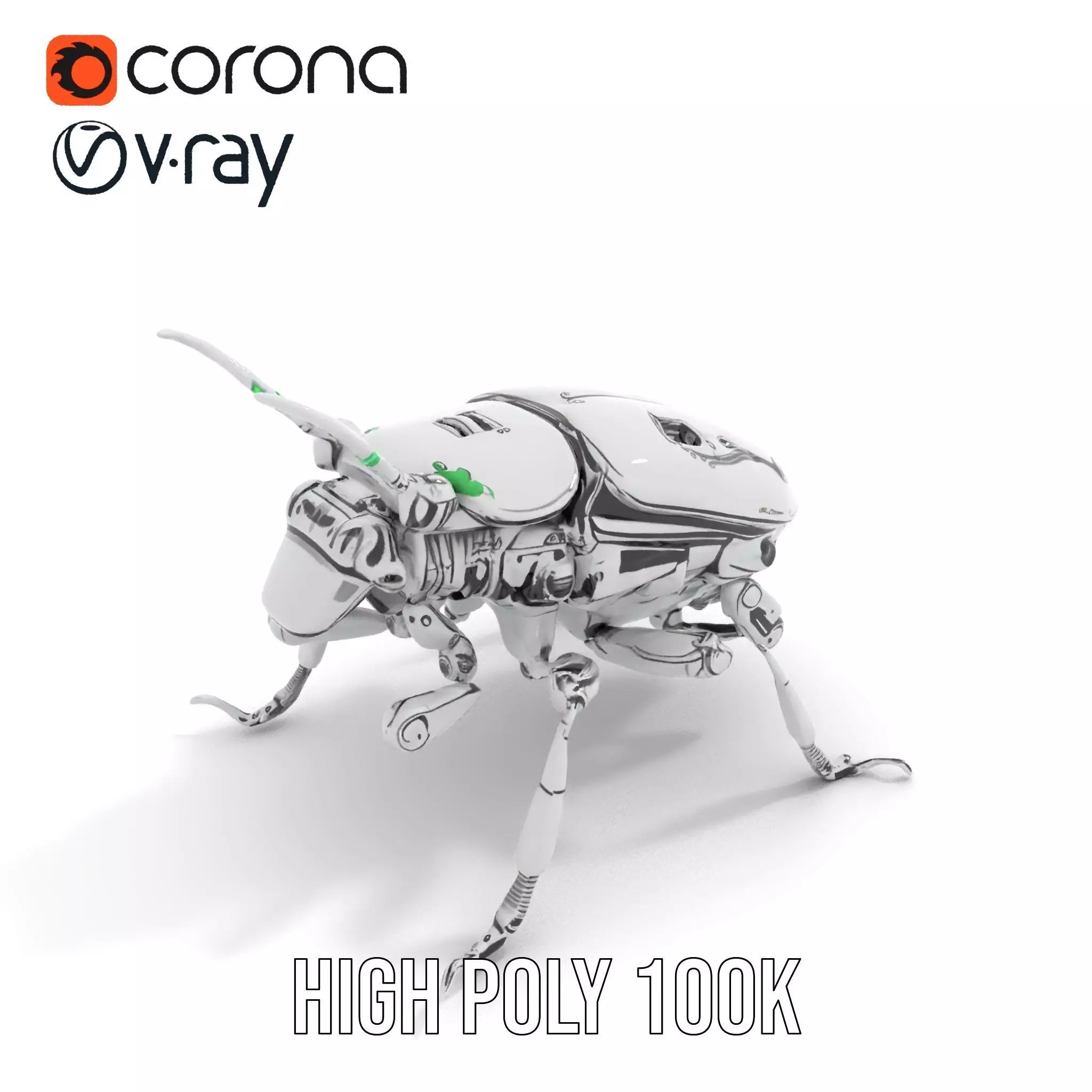 Metallic Robo Beetle model pack Low-poly 3D model_31