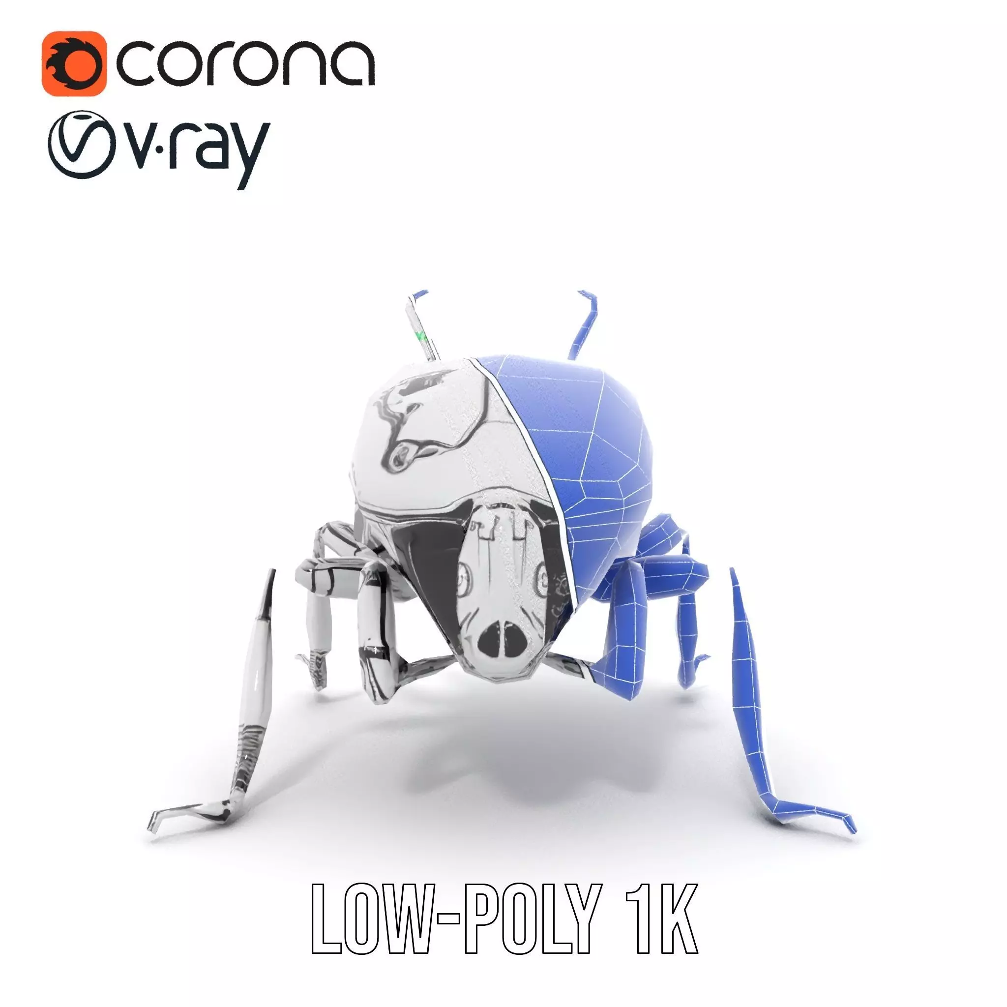 Metallic Robo Beetle model pack Low-poly 3D model_28