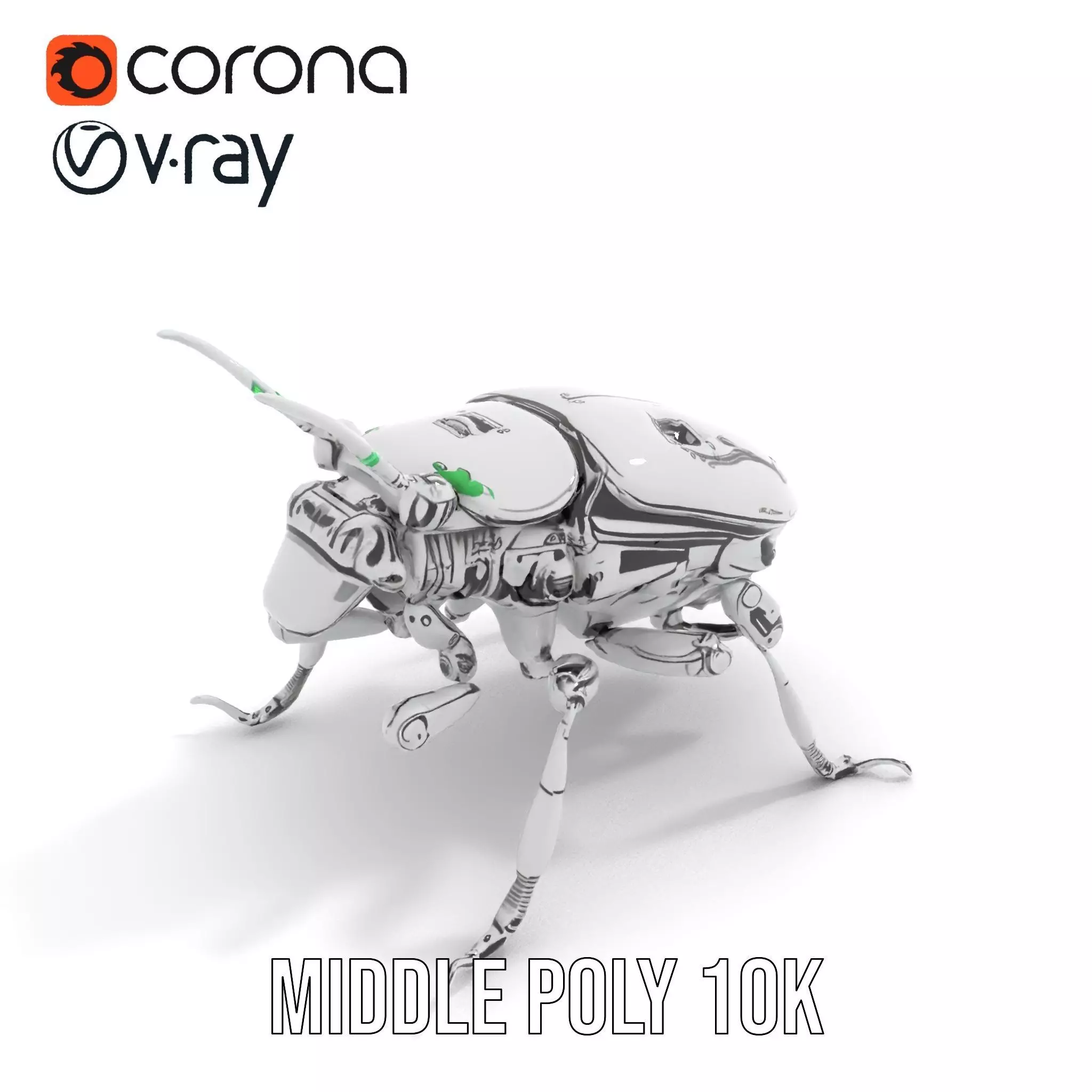 Metallic Robo Beetle model pack Low-poly 3D model_6