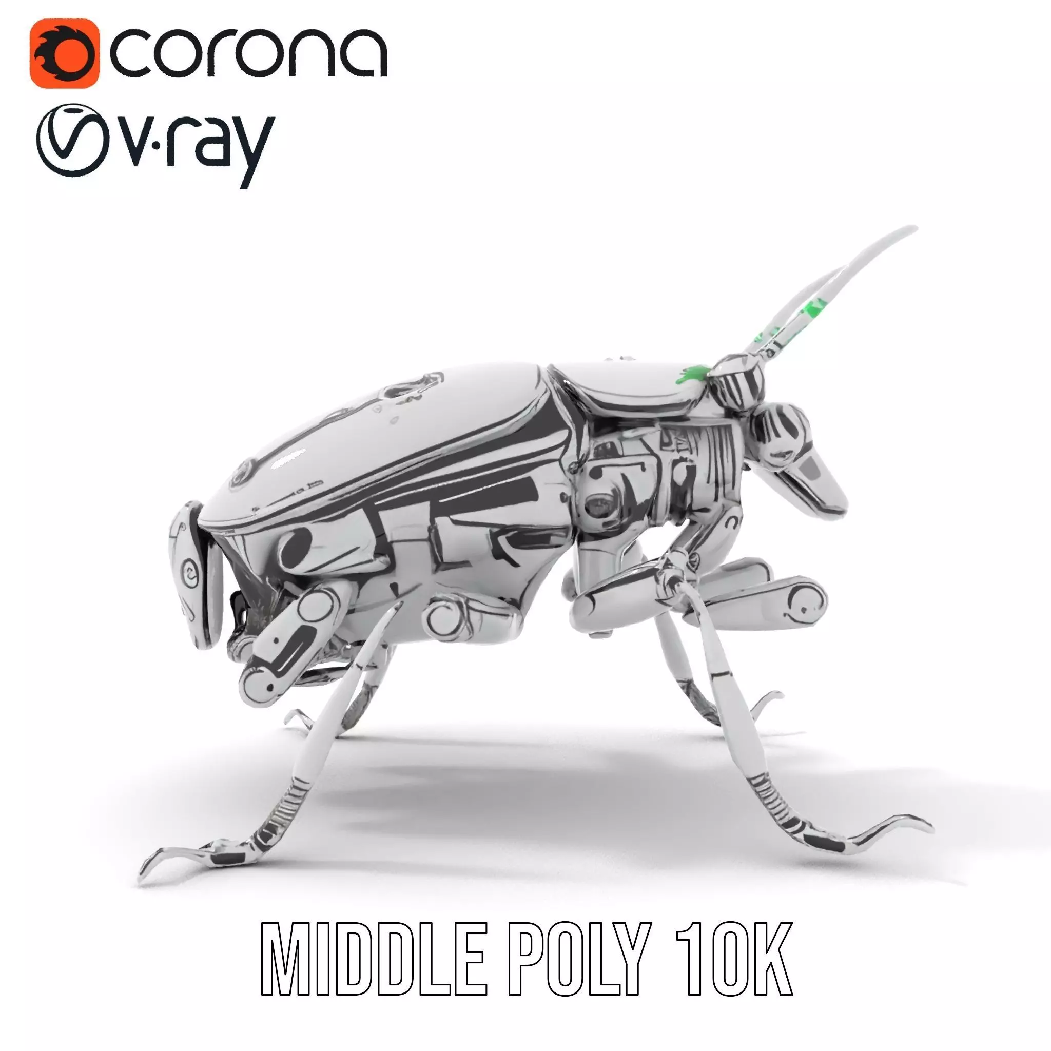 Metallic Robo Beetle model pack Low-poly 3D model_5