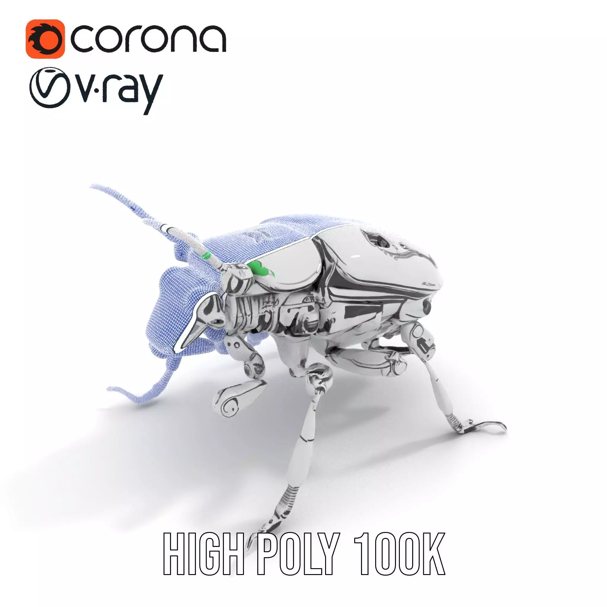 Metallic Robo Beetle model pack Low-poly 3D model_24