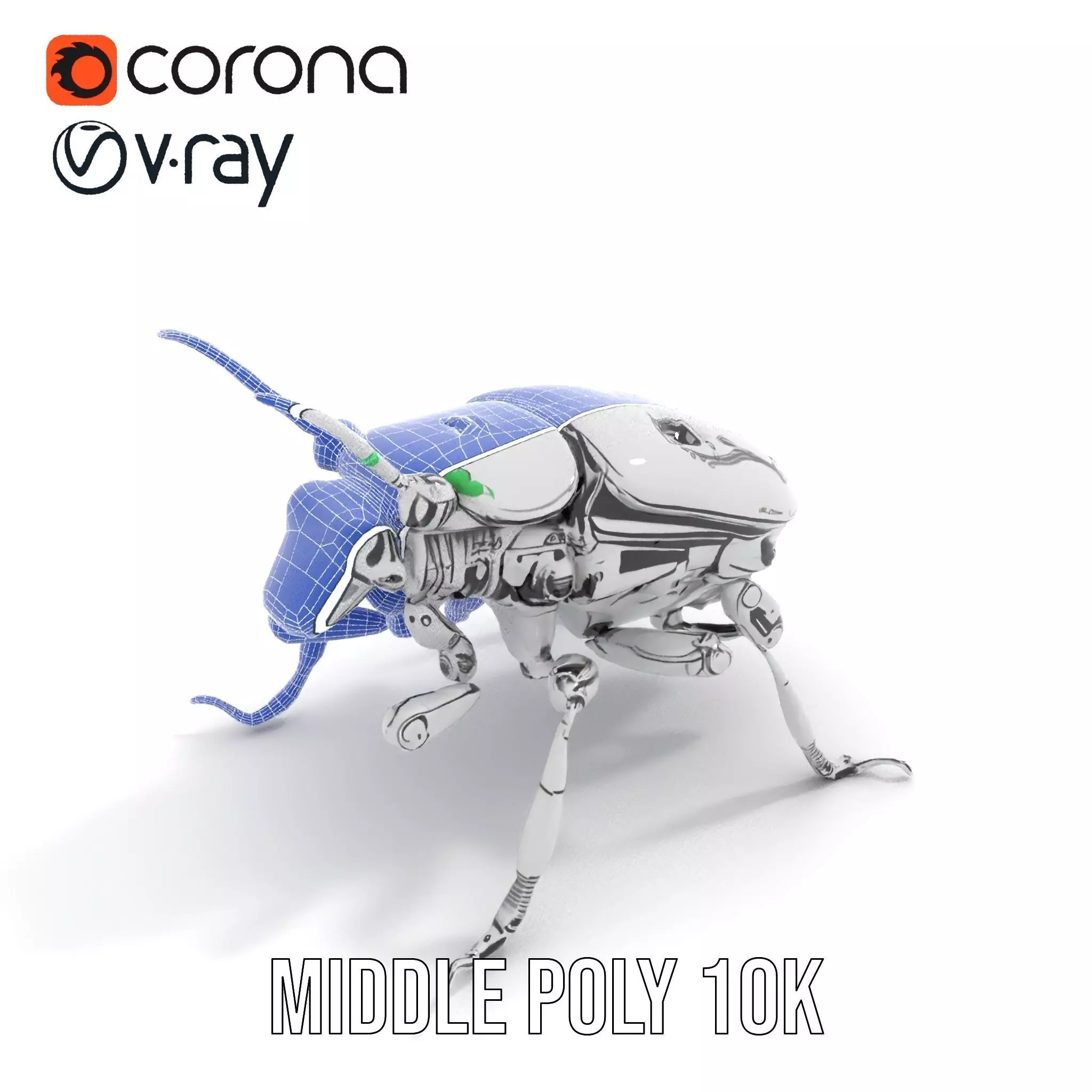 Metallic Robo Beetle model pack Low-poly 3D model_25