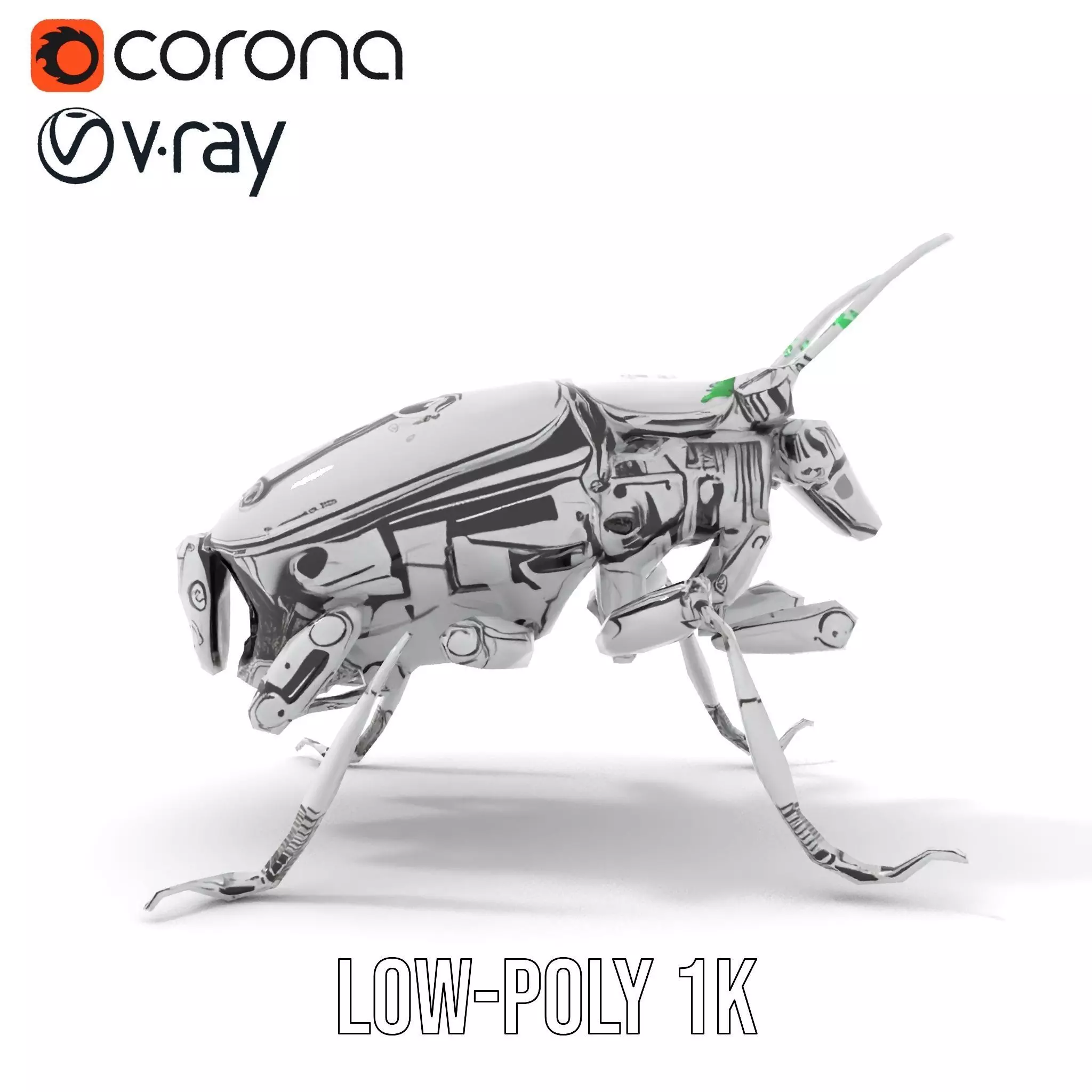 Metallic Robo Beetle model pack Low-poly 3D model_14