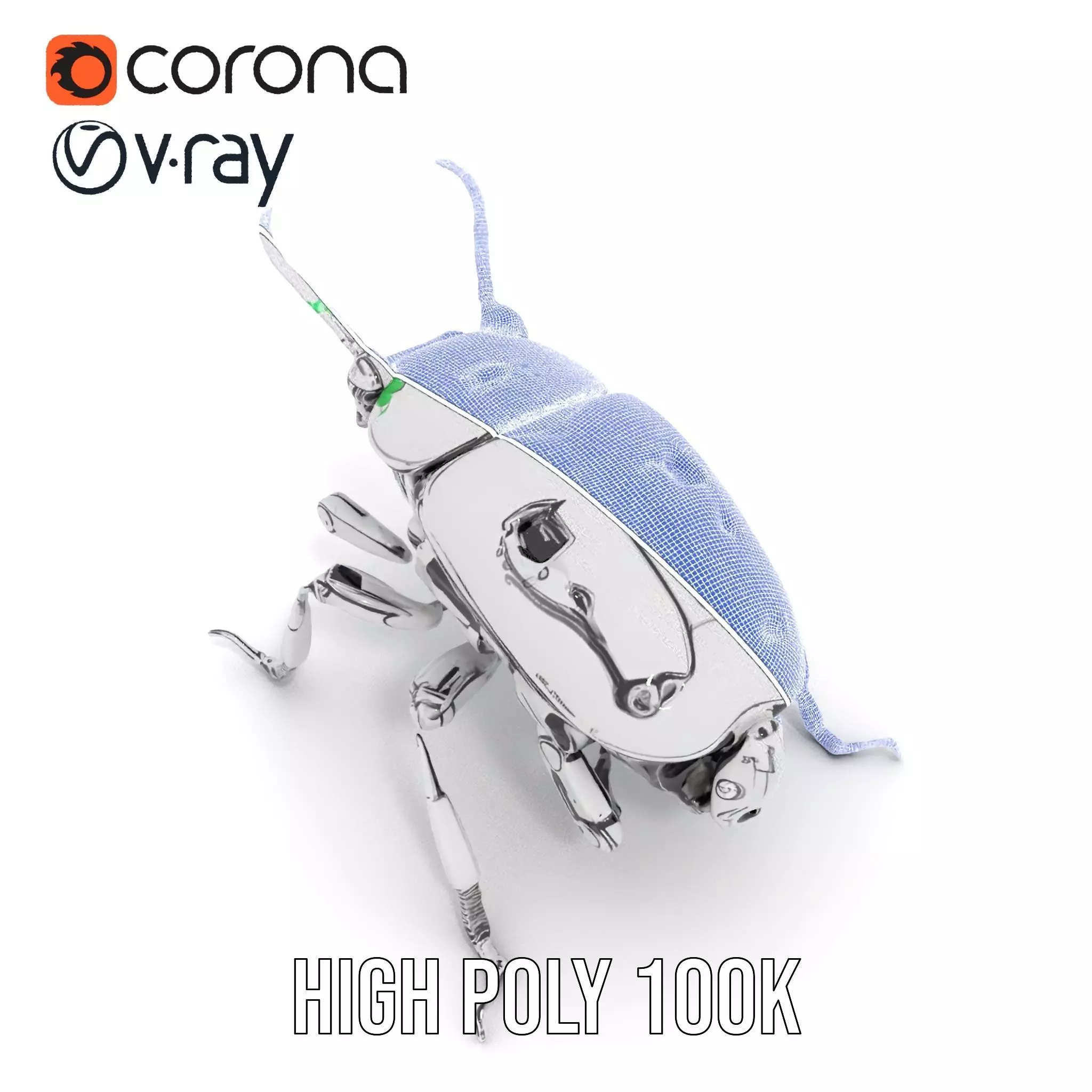 Metallic Robo Beetle model pack Low-poly 3D model_32