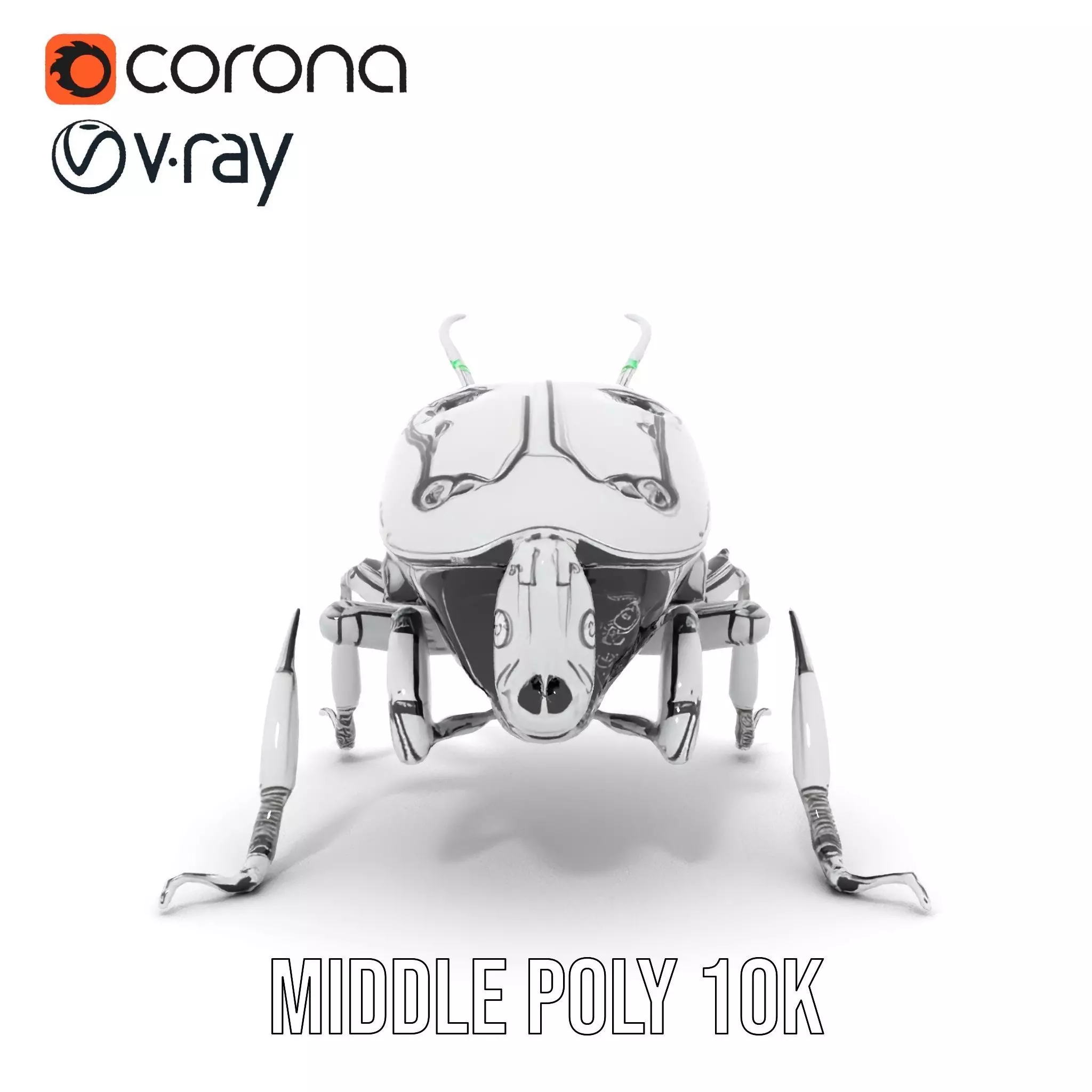 Metallic Robo Beetle model pack Low-poly 3D model_16