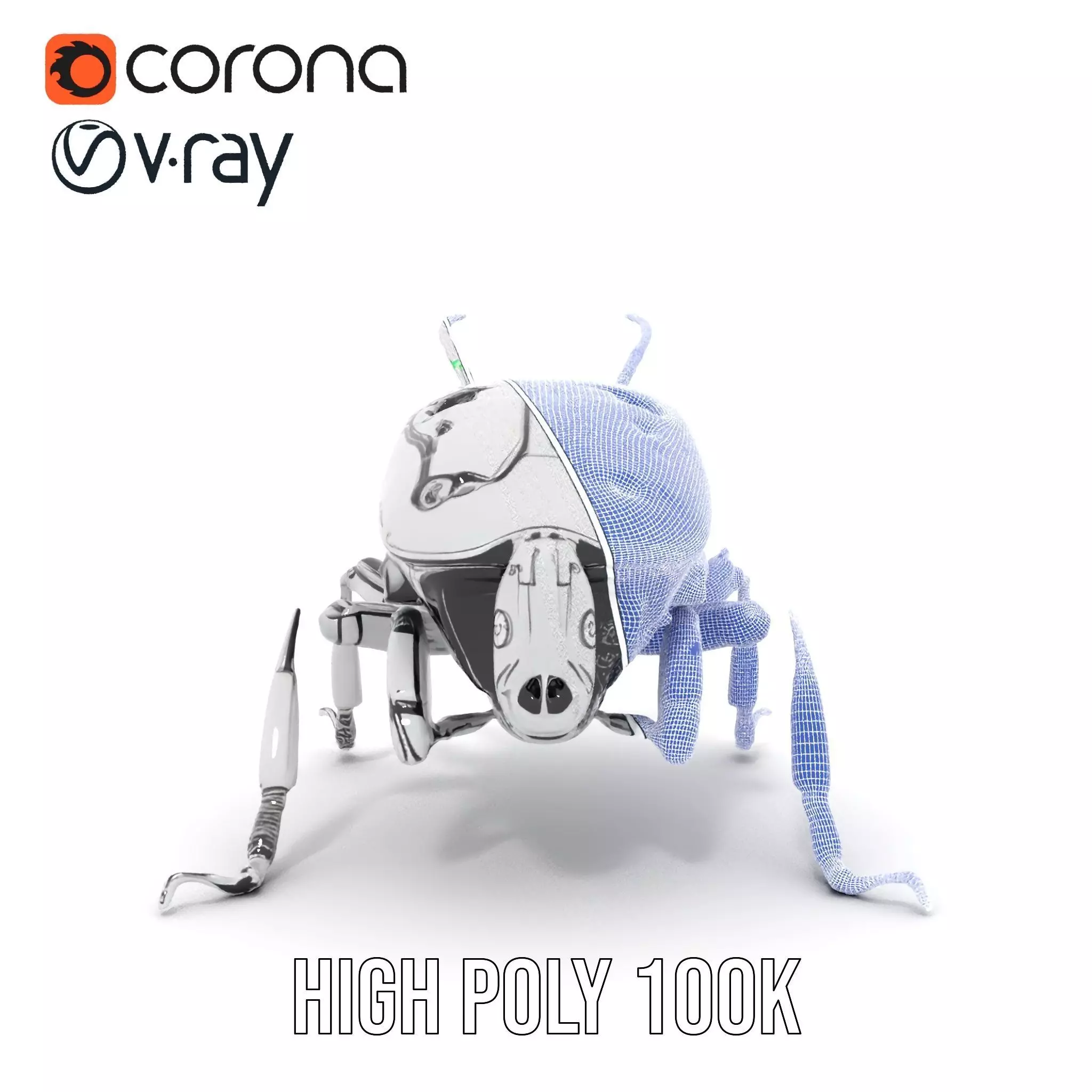 Metallic Robo Beetle model pack Low-poly 3D model_33