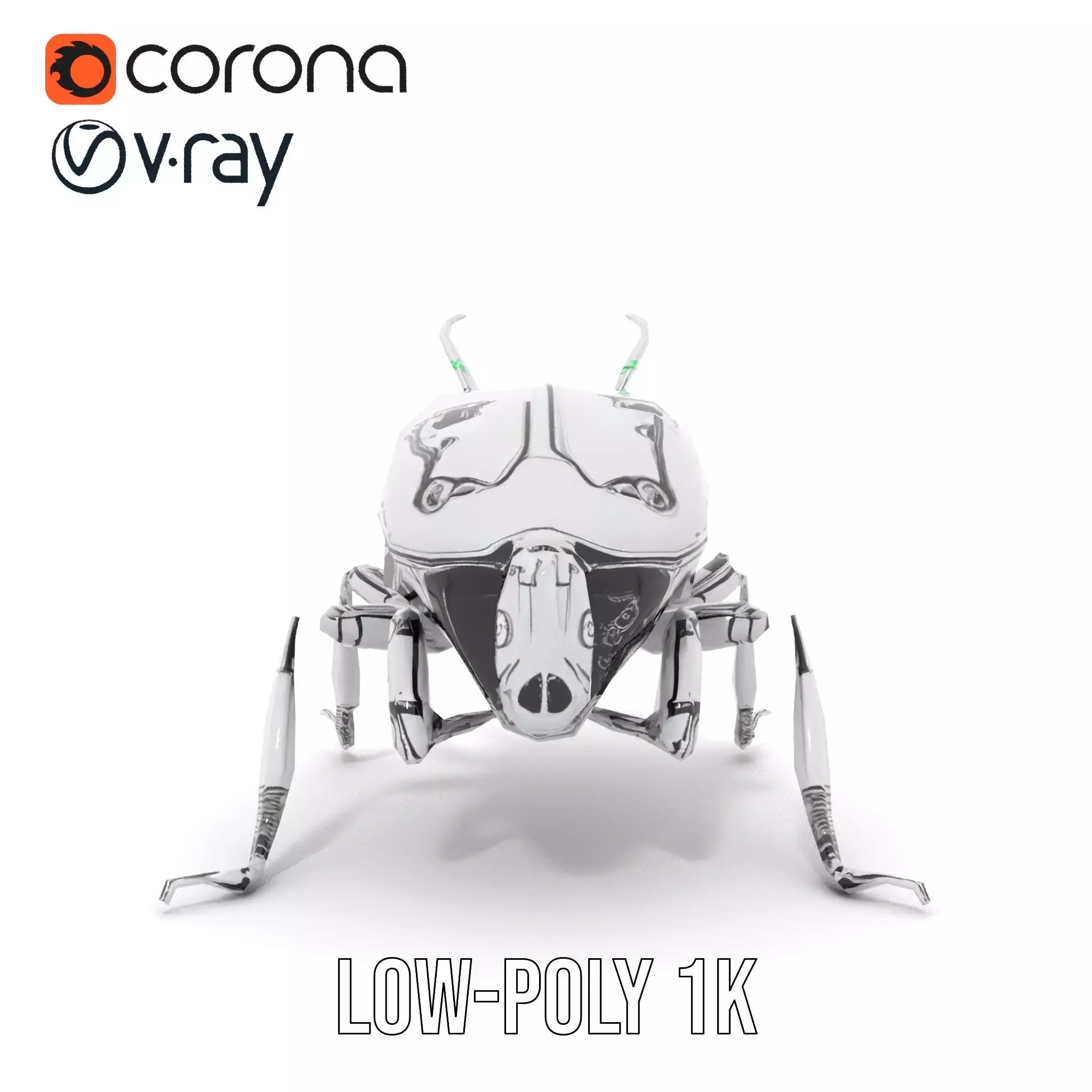 Metallic Robo Beetle model pack Low-poly 3D model_20