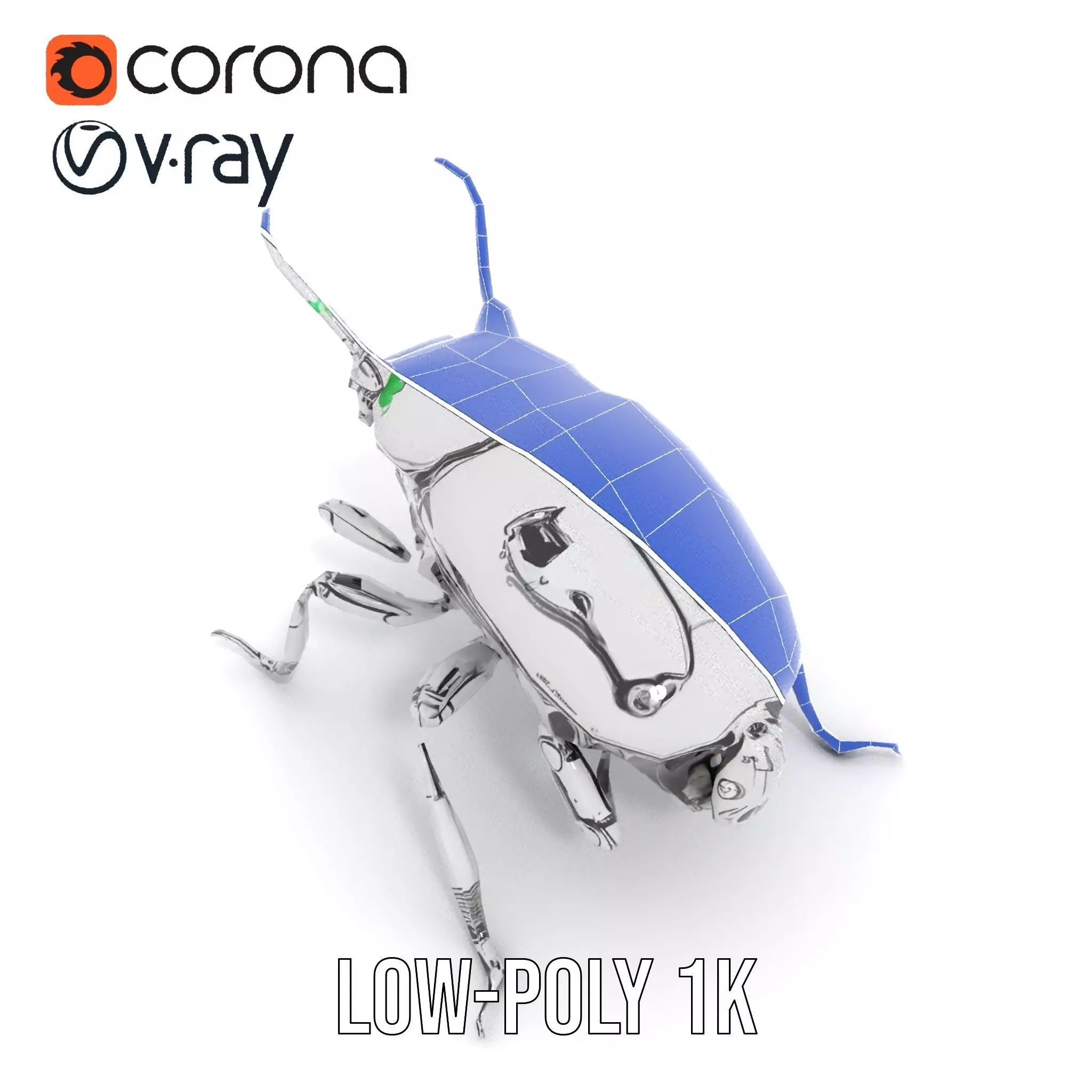 Metallic Robo Beetle model pack Low-poly 3D model_26