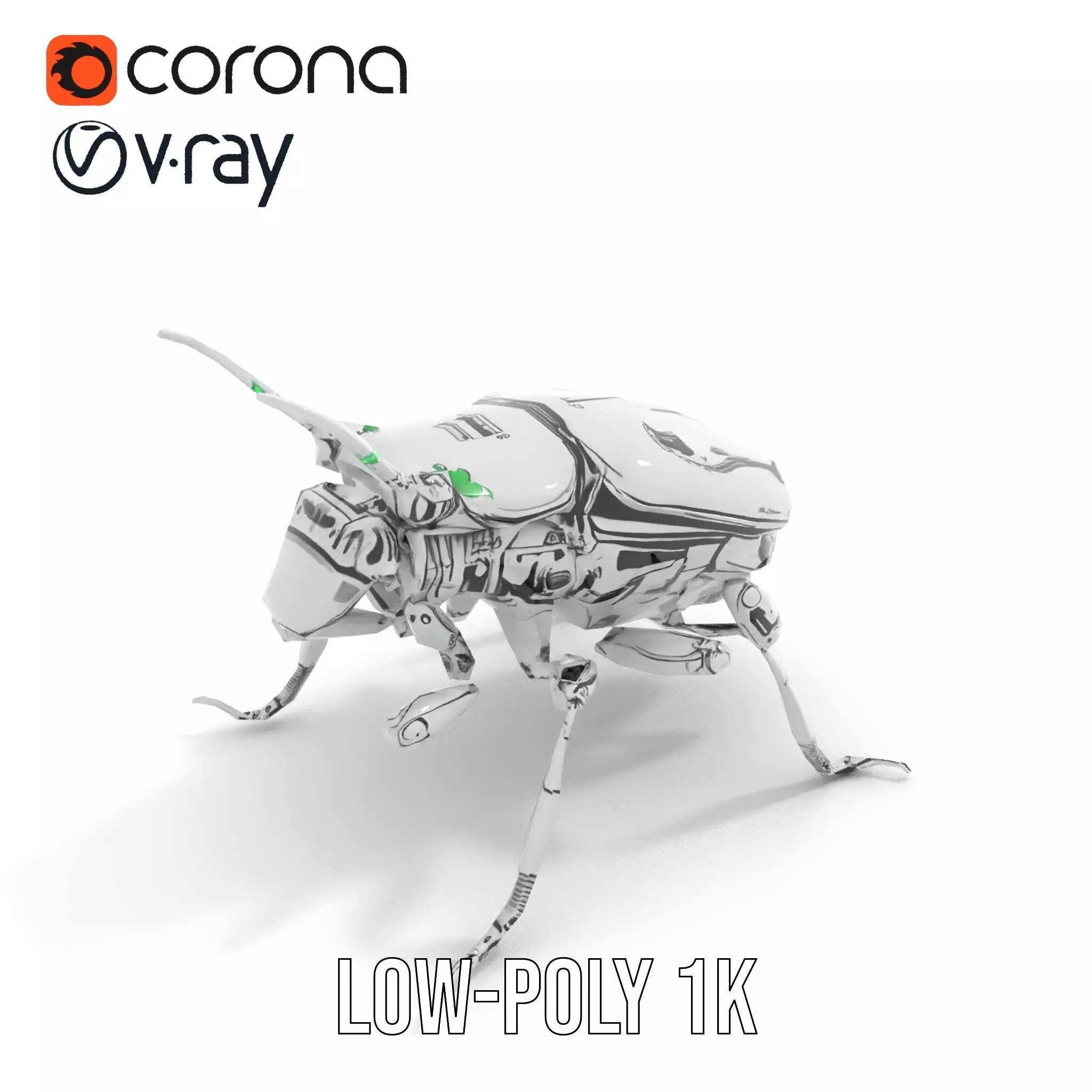 Metallic Robo Beetle model pack Low-poly 3D model_9