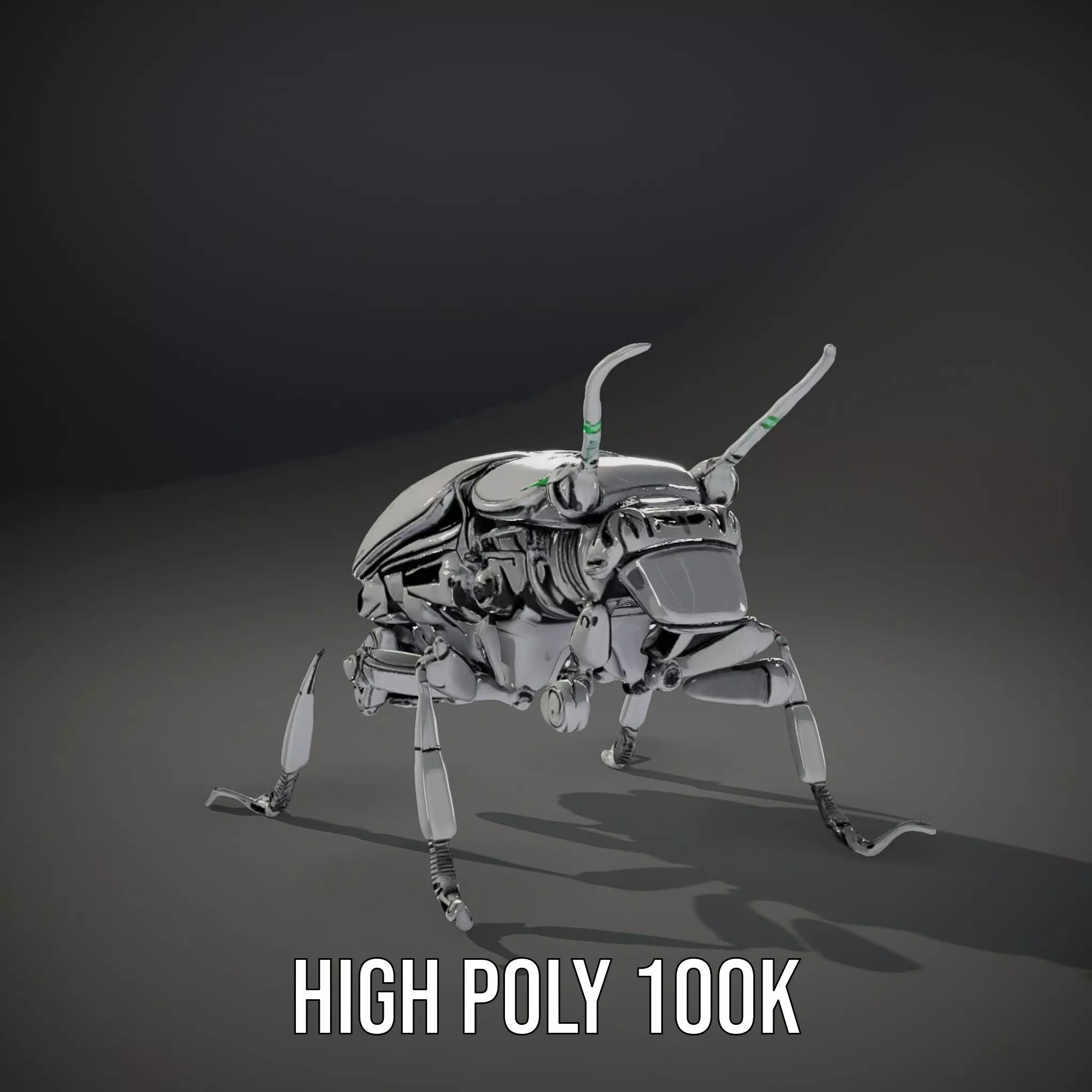 Metallic Robo Beetle model pack Low-poly 3D model_8