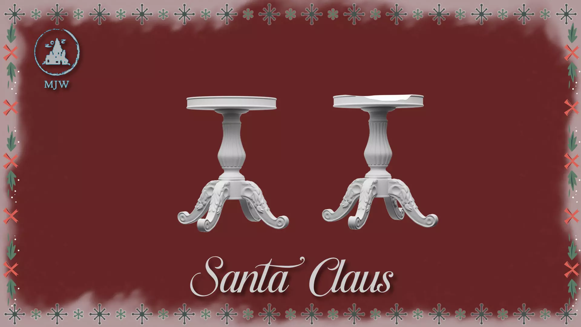 Santa Claus Christmas Dollhouse sitting on chair 3D model 3D print model_4