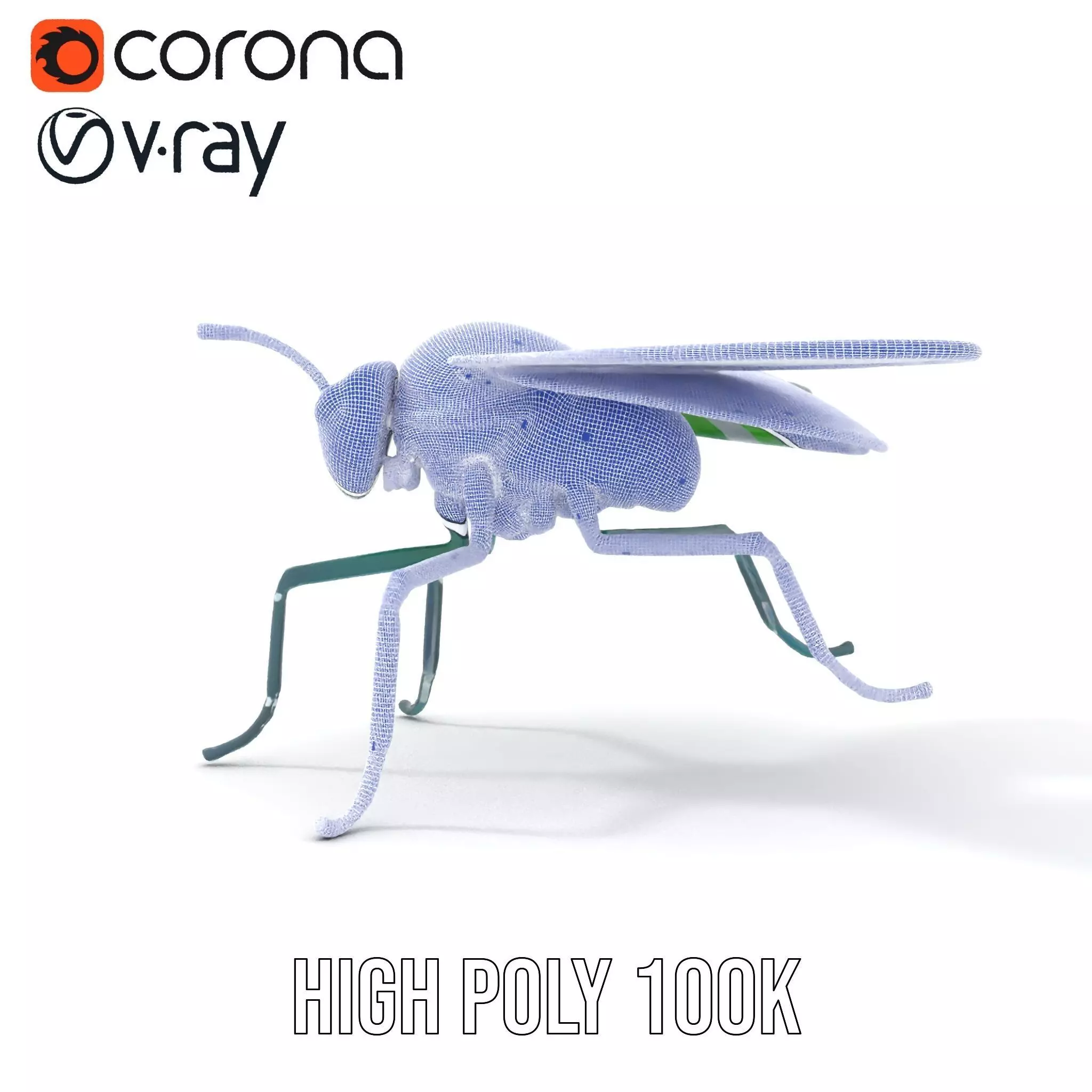 Green Cyborg Insect model pack Low-poly 3D model_32
