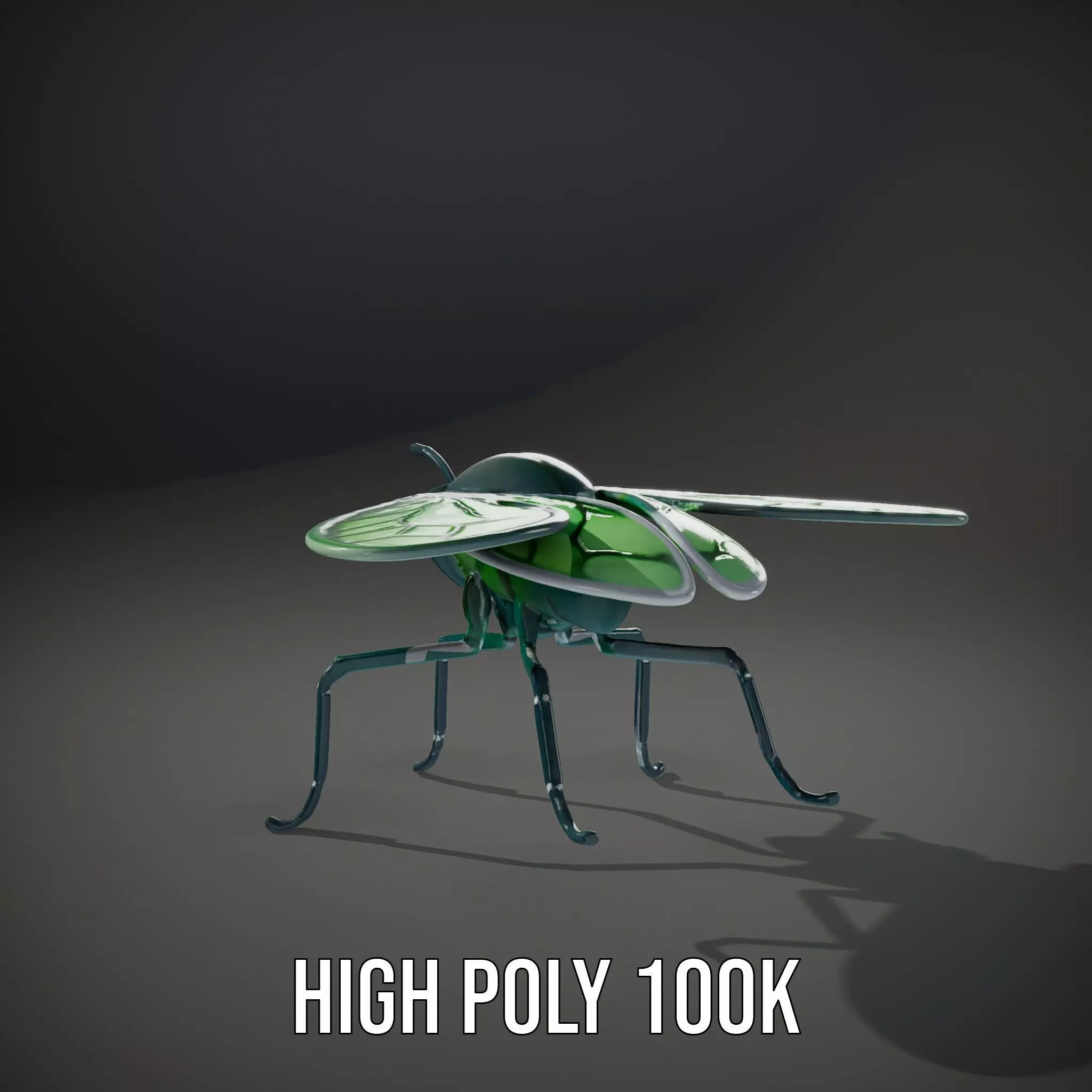 Green Cyborg Insect model pack Low-poly 3D model_8