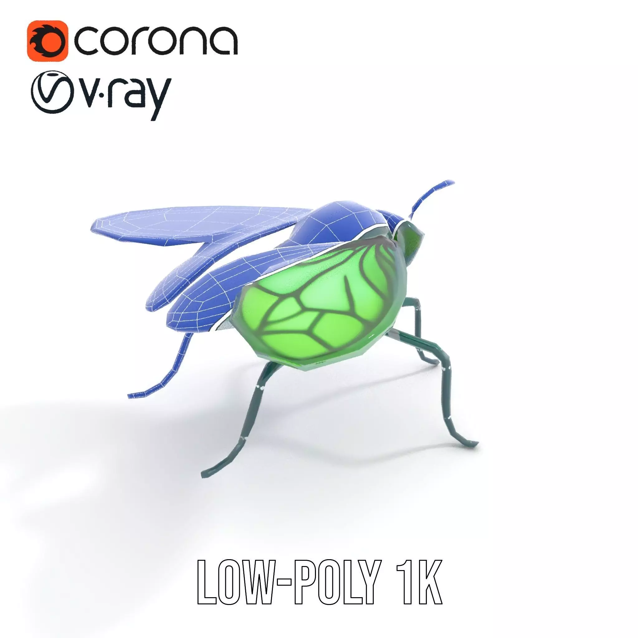 Green Cyborg Insect model pack Low-poly 3D model_17