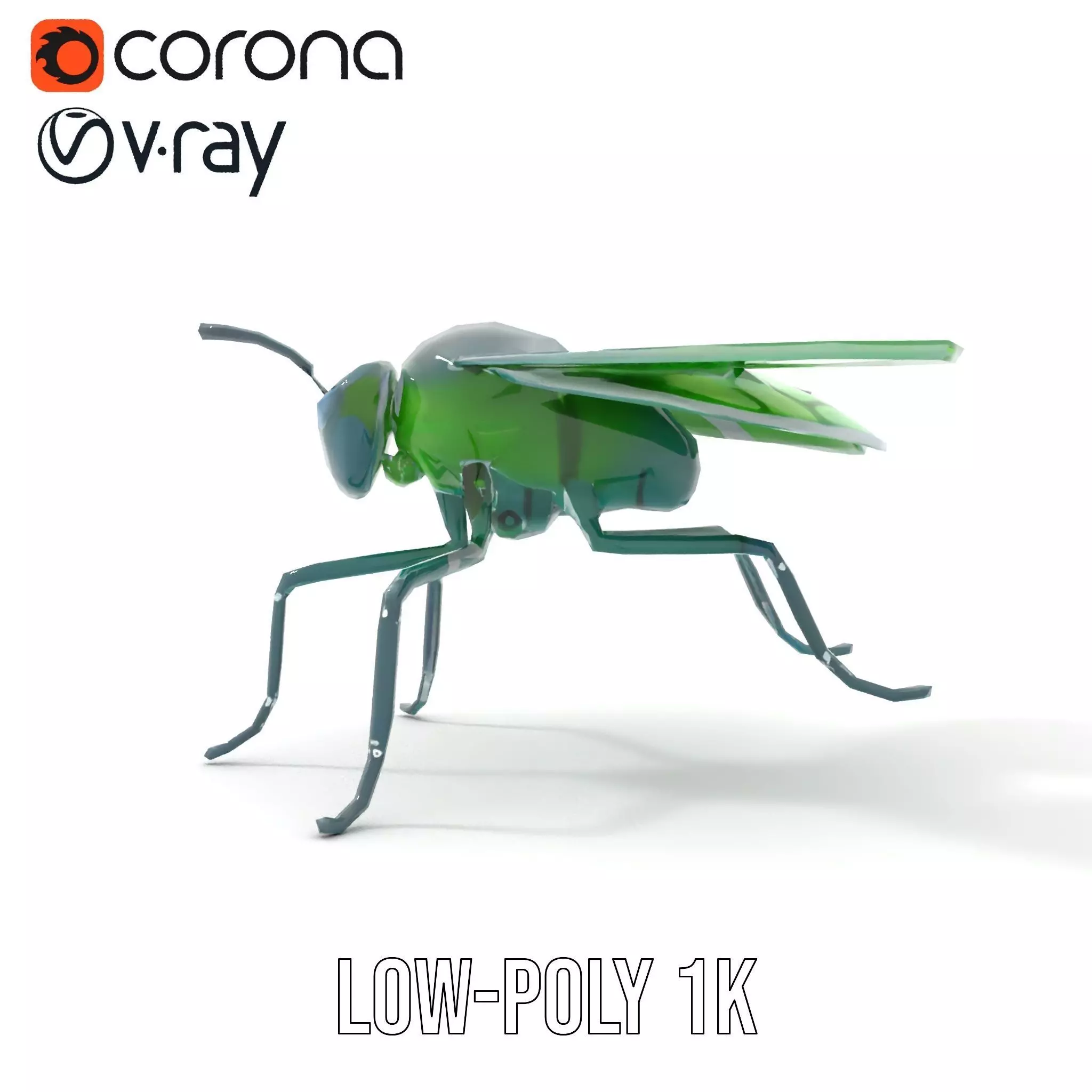 Green Cyborg Insect model pack Low-poly 3D model_12
