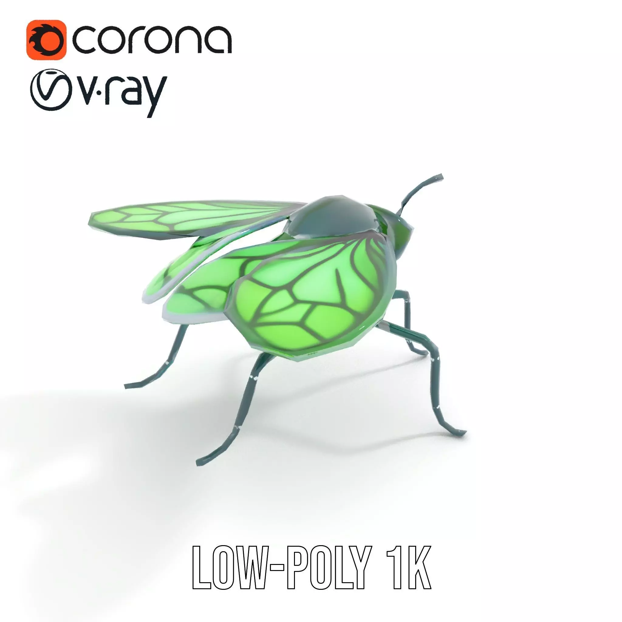 Green Cyborg Insect model pack Low-poly 3D model_23