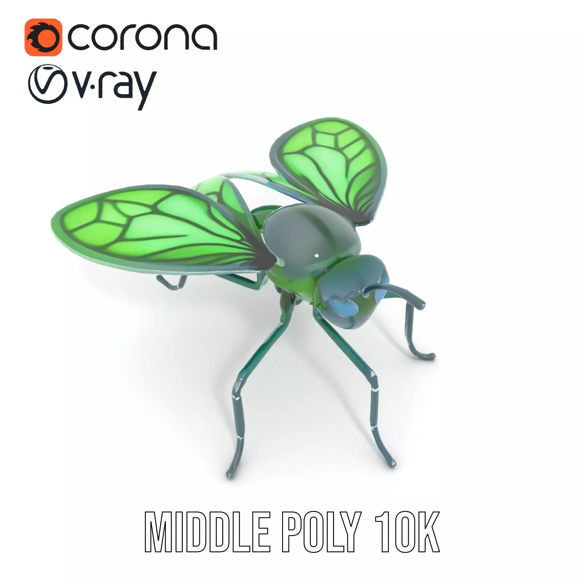 Green Cyborg Insect model pack Low-poly 3D model_22
