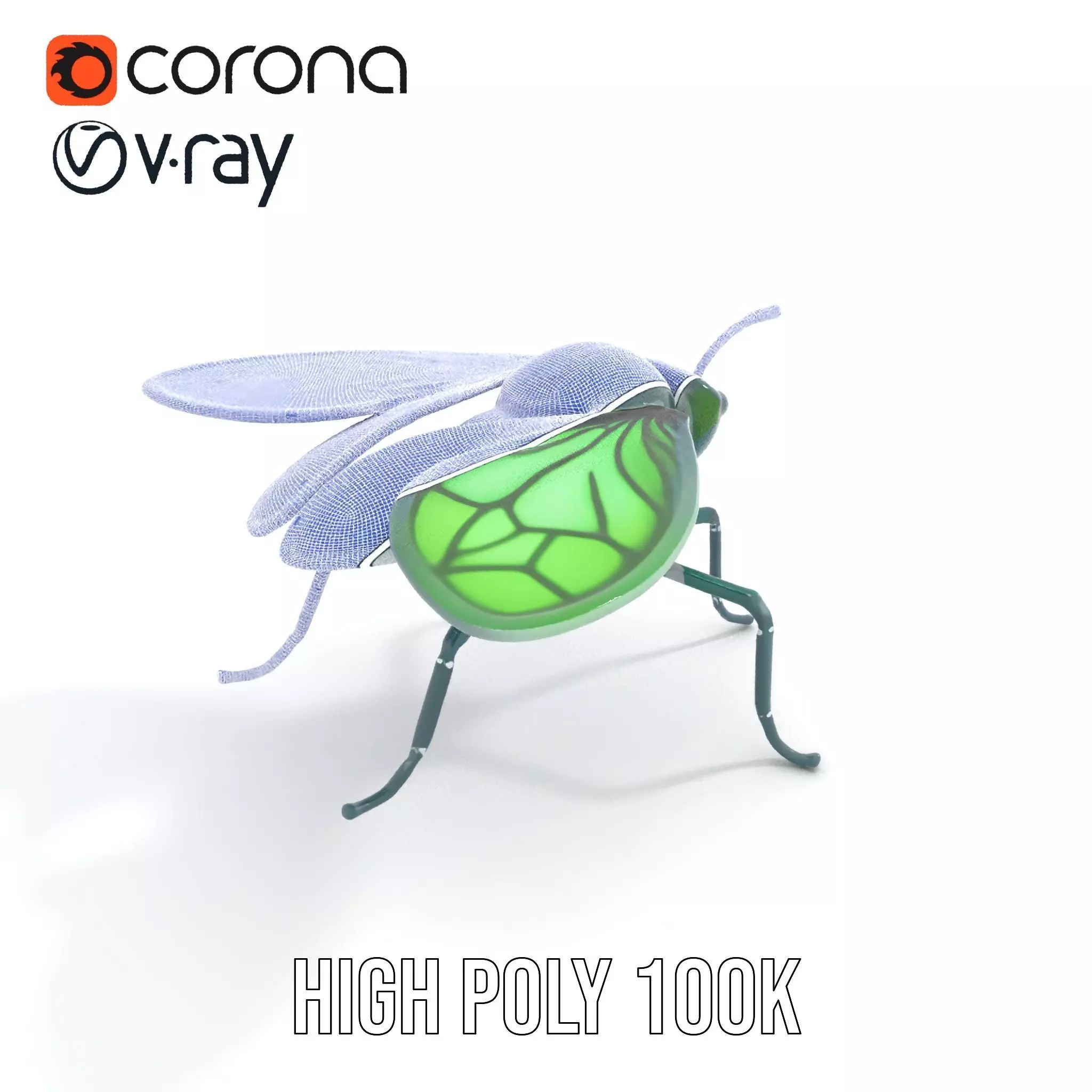 Green Cyborg Insect model pack Low-poly 3D model_33