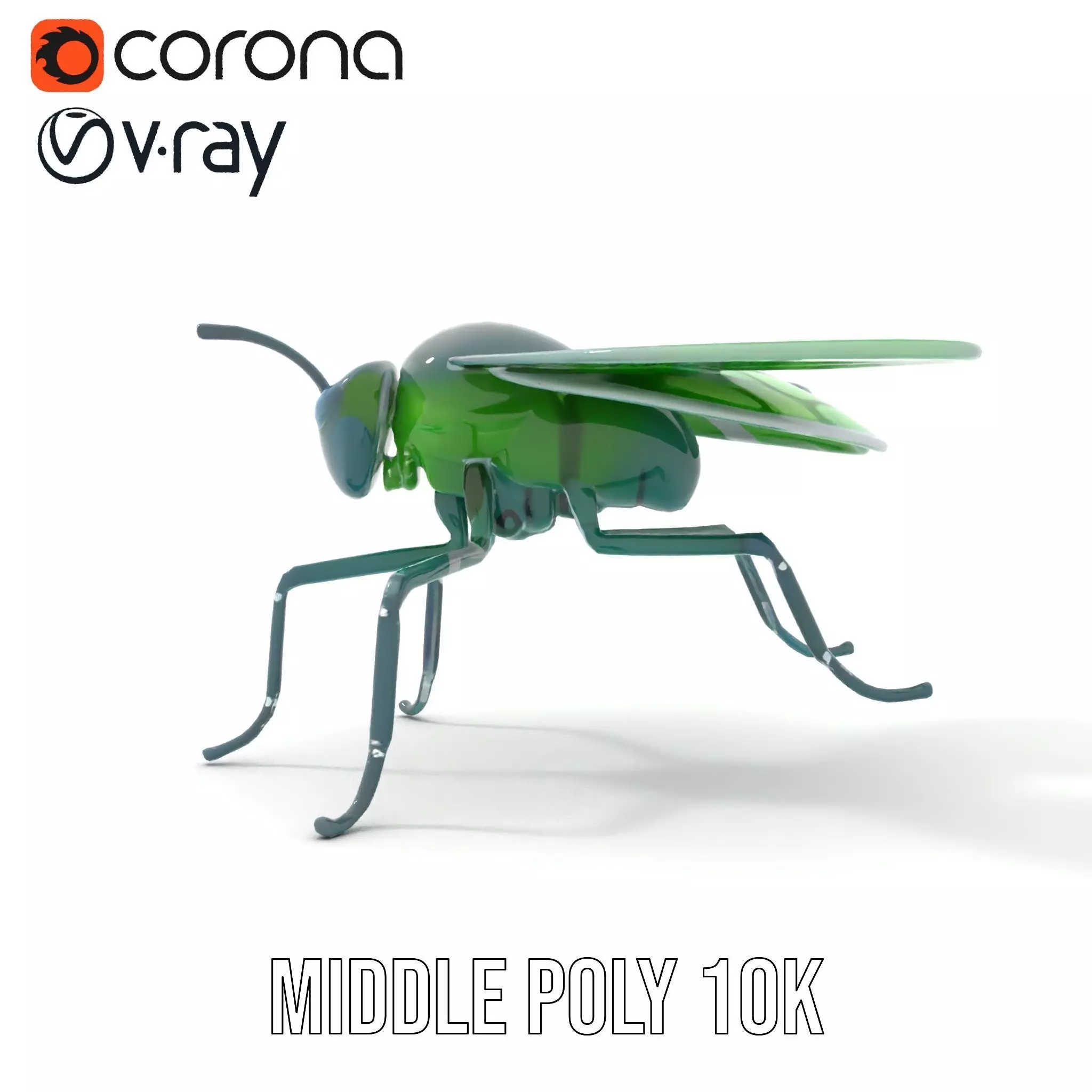 Green Cyborg Insect model pack Low-poly 3D model_11