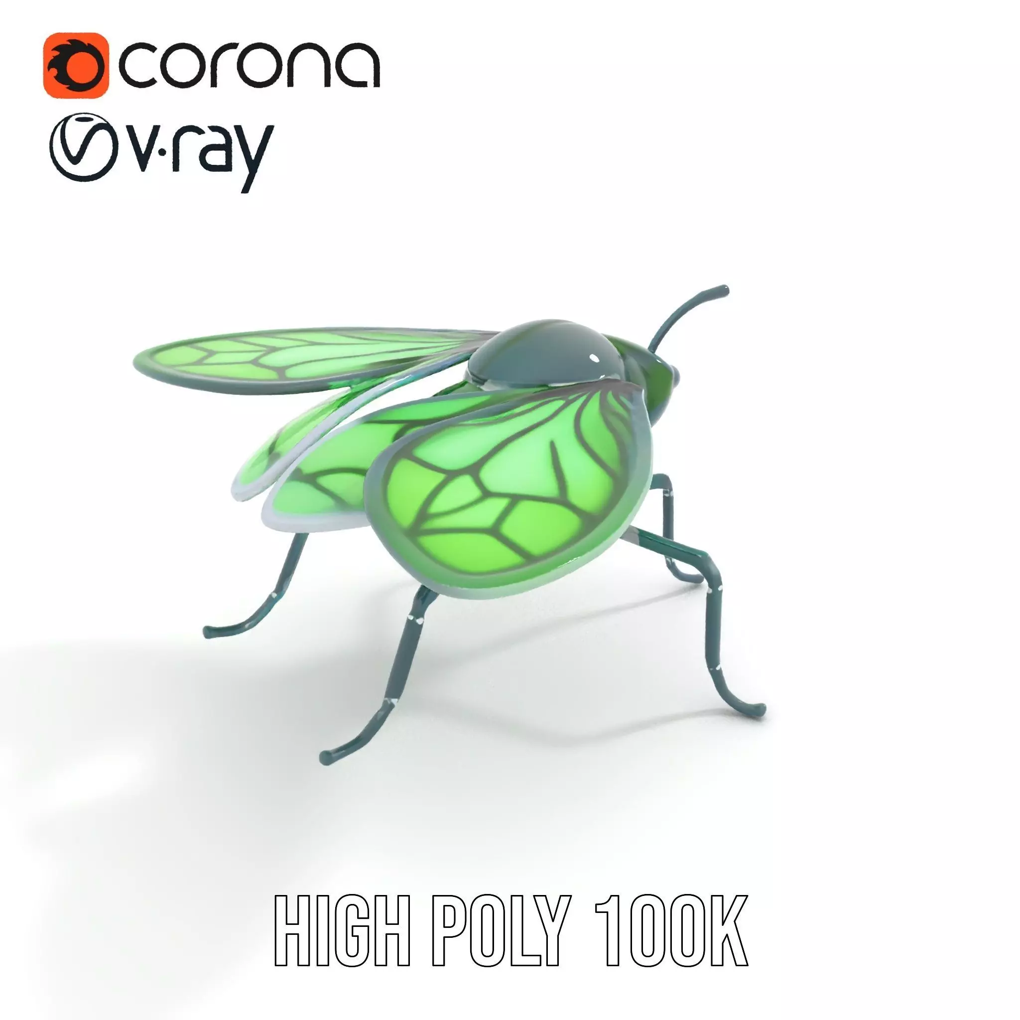 Green Cyborg Insect model pack Low-poly 3D model_18
