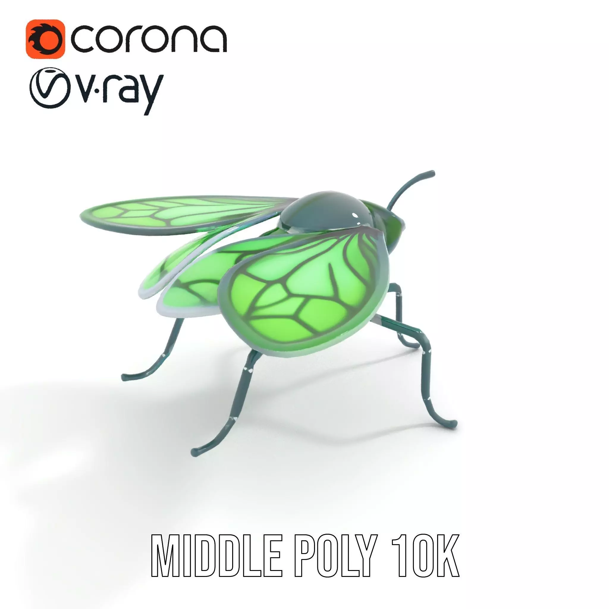 Green Cyborg Insect model pack Low-poly 3D model_5