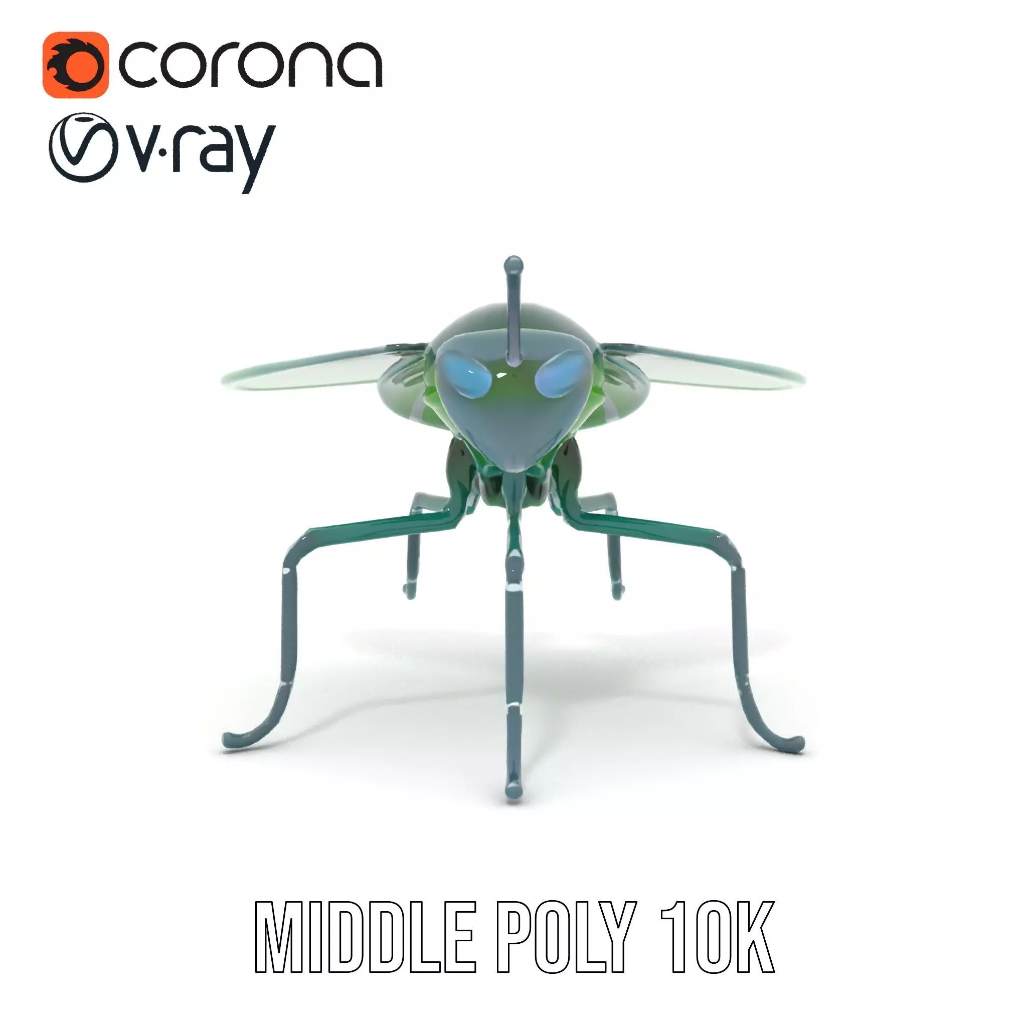 Green Cyborg Insect model pack Low-poly 3D model_25