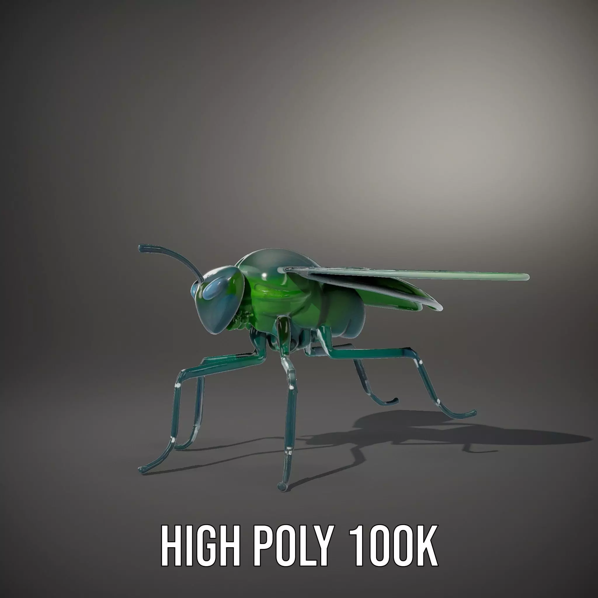 Green Cyborg Insect model pack Low-poly 3D model_10