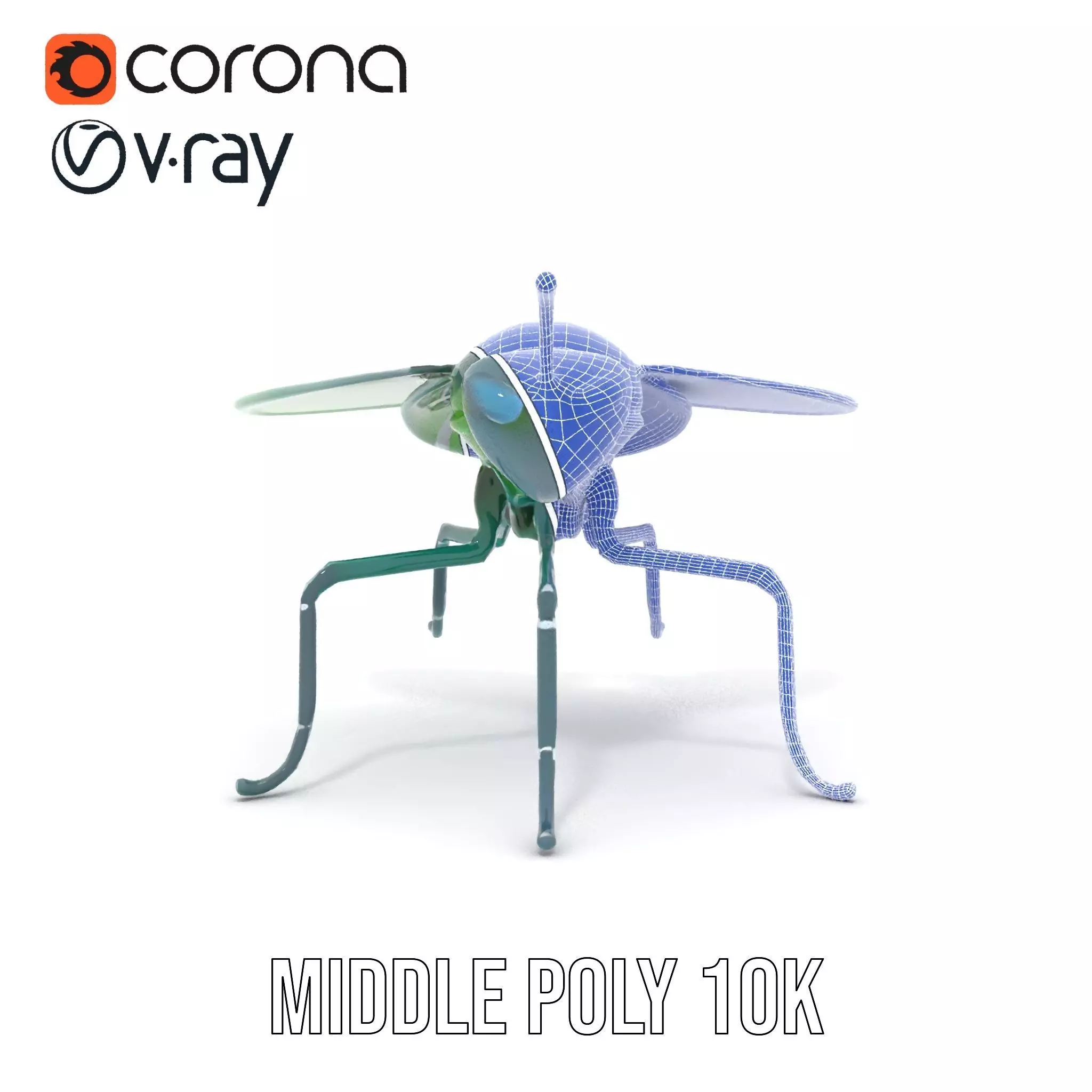 Green Cyborg Insect model pack Low-poly 3D model_16